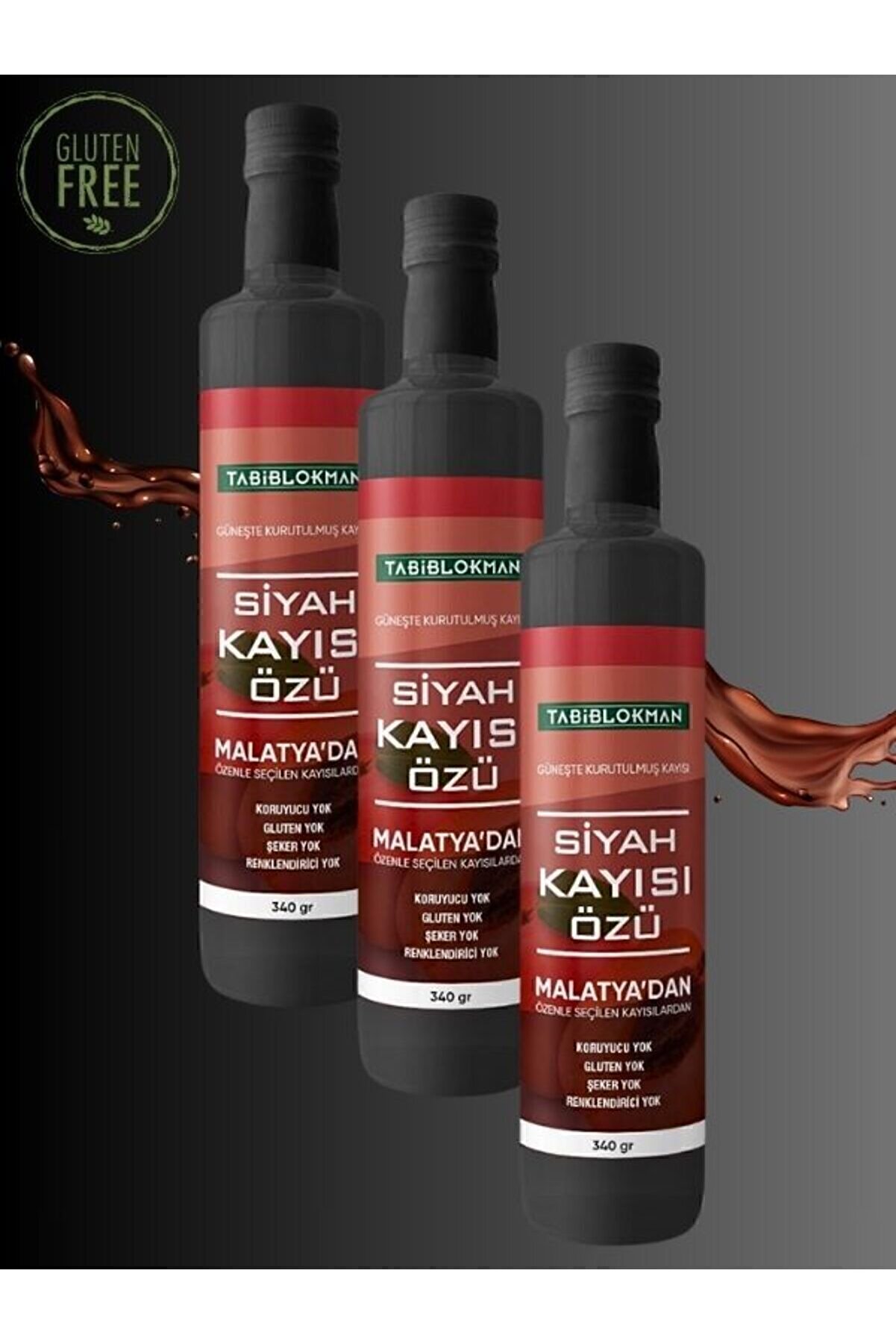 Si̇yah Kayısı Özü 340 Gr 3 Adet