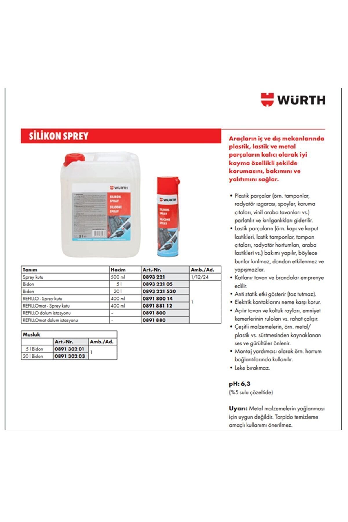 Si̇li̇kon Sprey 500 Ml / 2 Li̇ Paket /  Alman Üreti̇mi̇