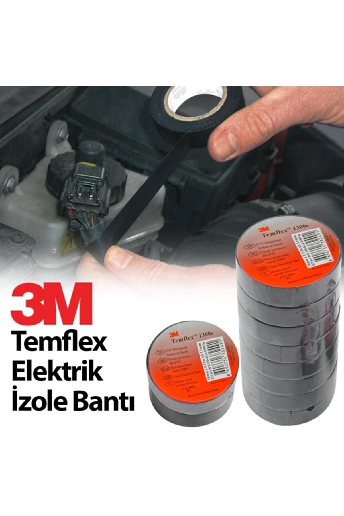 Temflex 1300E Pvc Izole Elektri̇k Bant 10 Adet (8712403019115)