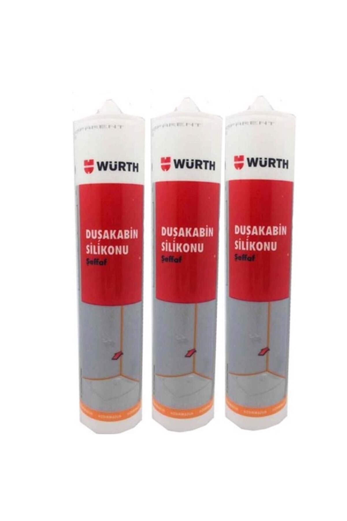 Würth Duşakabi̇n Si̇li̇konu Şeffaf 3 Lü Set