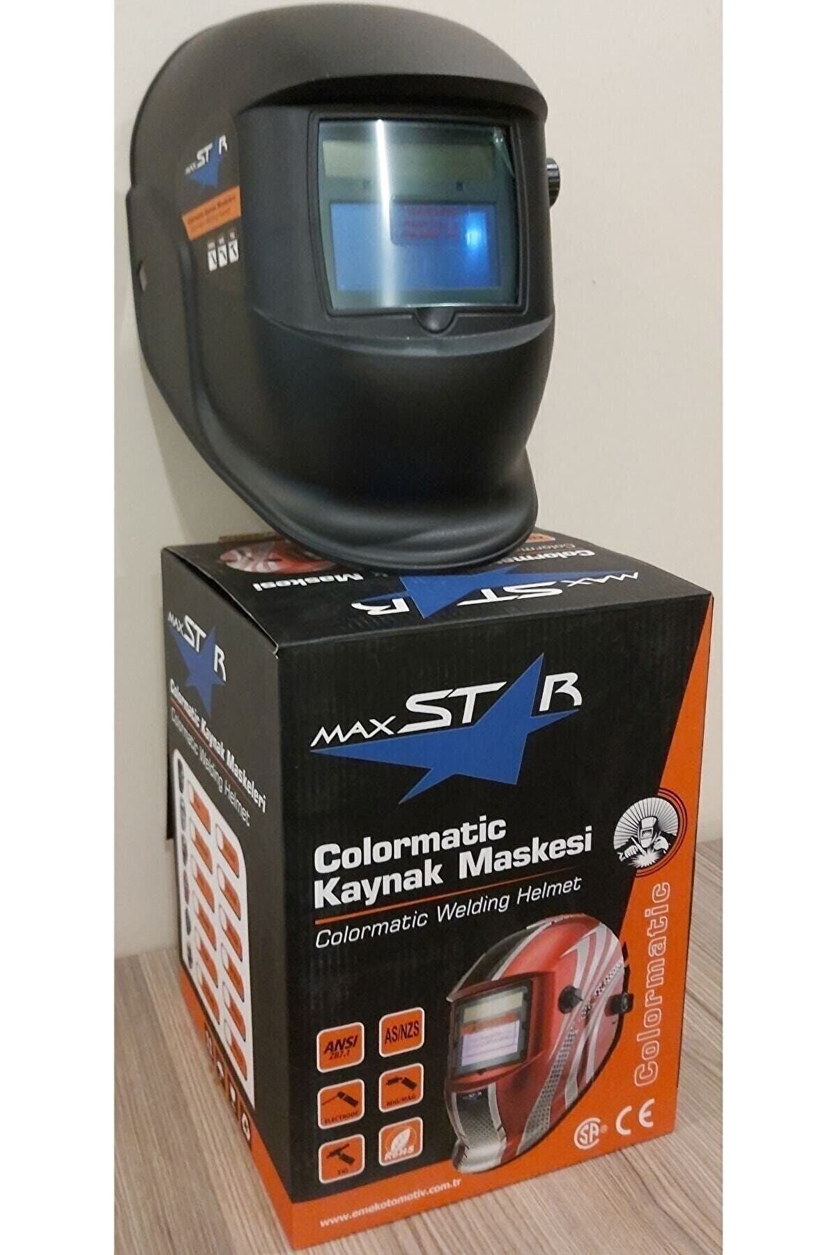 Labor Marka Otomati̇k Kararan Kaynak Maskesi̇ Kırmızı Kaynakçı Eldi̇veni̇