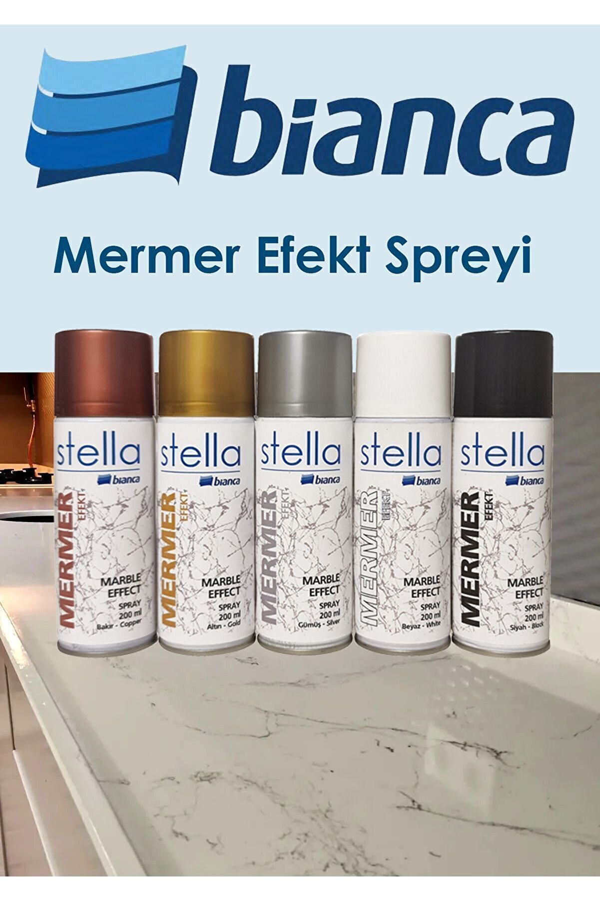 Stella Mermer Efekt Spreyi̇ Si̇yah