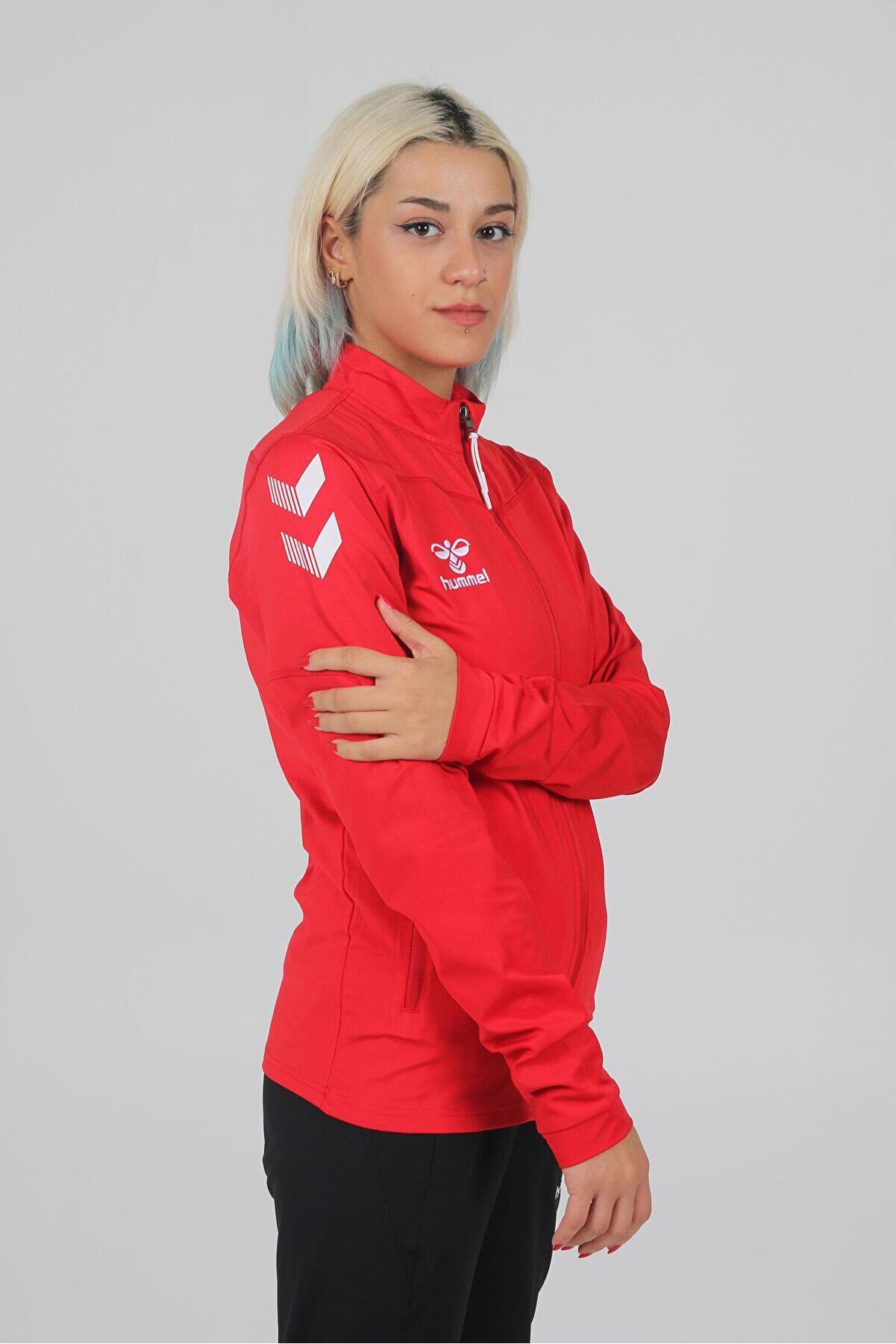 Hummel (7 Farklı Renk) Oregon Zi̇p Jacket Kamp Eşofman Üstü-Kırmızı