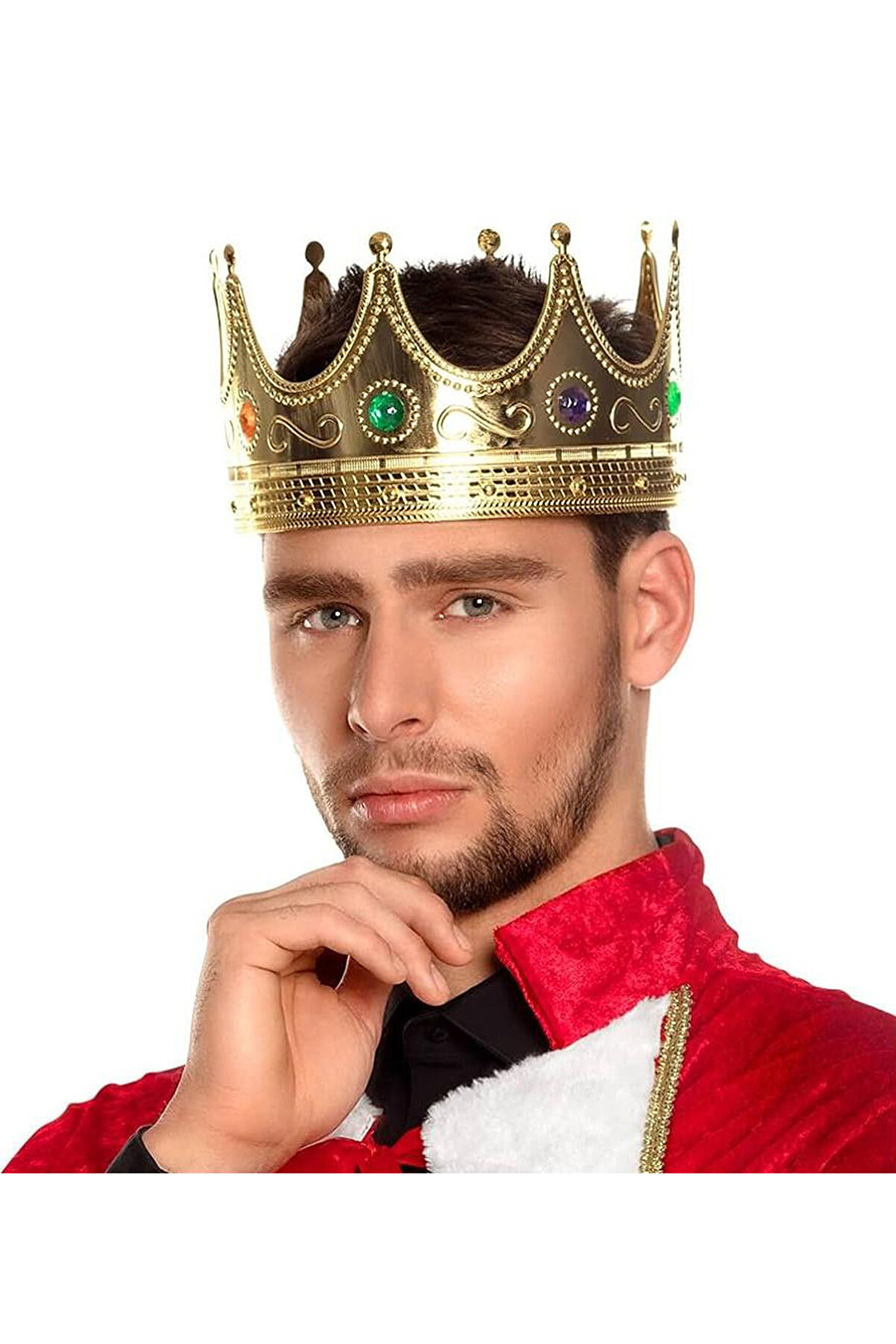 Go İthalat Altın Renk Yeti̇şki̇n &Ccedil;ocuk Uyumlu Kral Tacı 60 Cm (4130)
