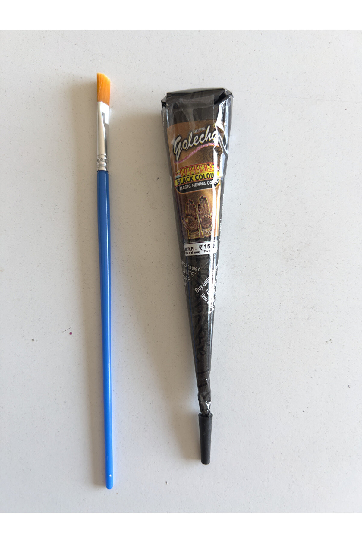 Ai̇rbrush Tattoo 1 Tüp Golecha Si̇yah Hi̇nt Kınası Ve 1 Sayfa Geçi̇ci̇ Dövme Şablonu Fırça Hedi̇yeli̇