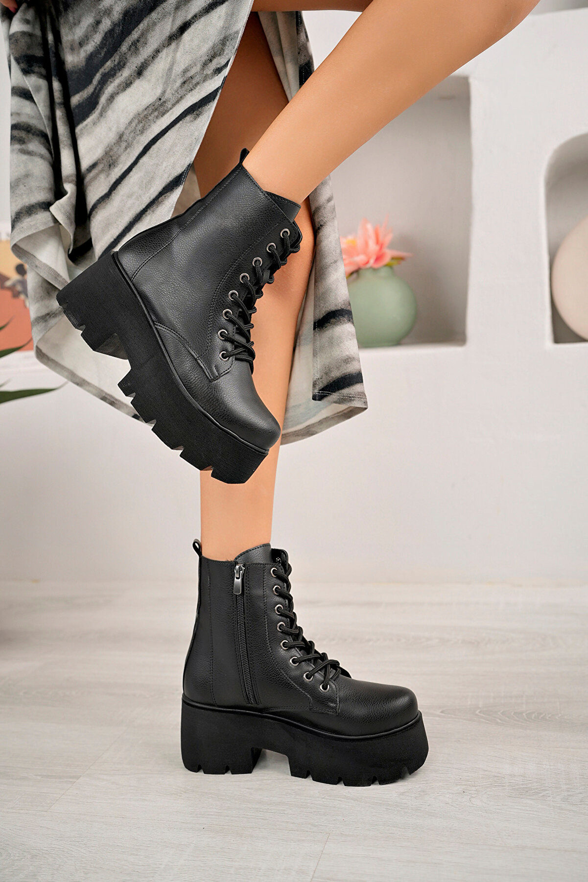 Marka Kadın Yüksek Tabanlı Bağcıklı  Bot Ald2000-B102