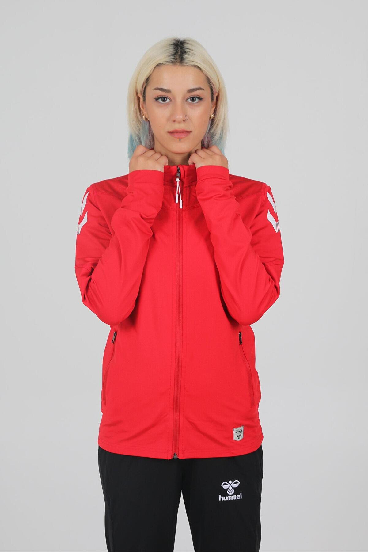 Hummel (7 Farklı Renk) Oregon Zi̇p Jacket Kamp Eşofman Üstü-Kırmızı