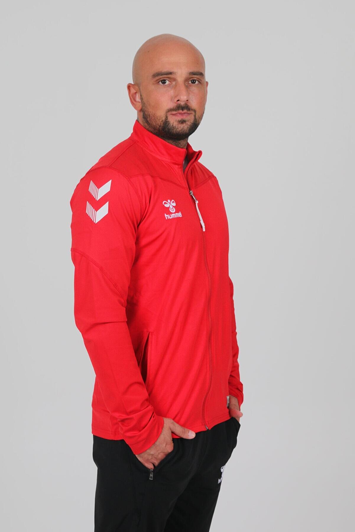 Hummel (7 Farklı Renk) Oregon Zi̇p Jacket Kamp Eşofman Üstü-Kırmızı