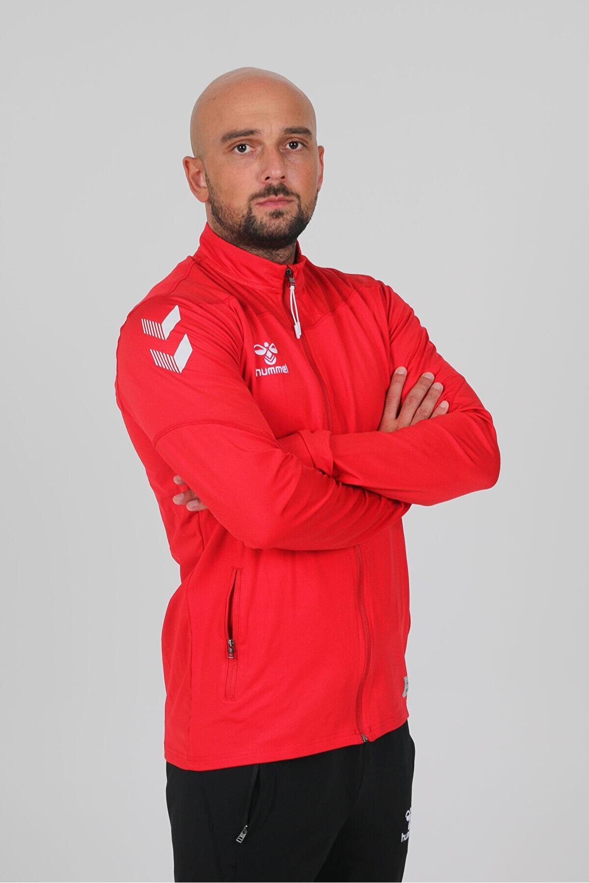 Hummel (7 Farklı Renk) Oregon Zi̇p Jacket Kamp Eşofman Üstü-Kırmızı