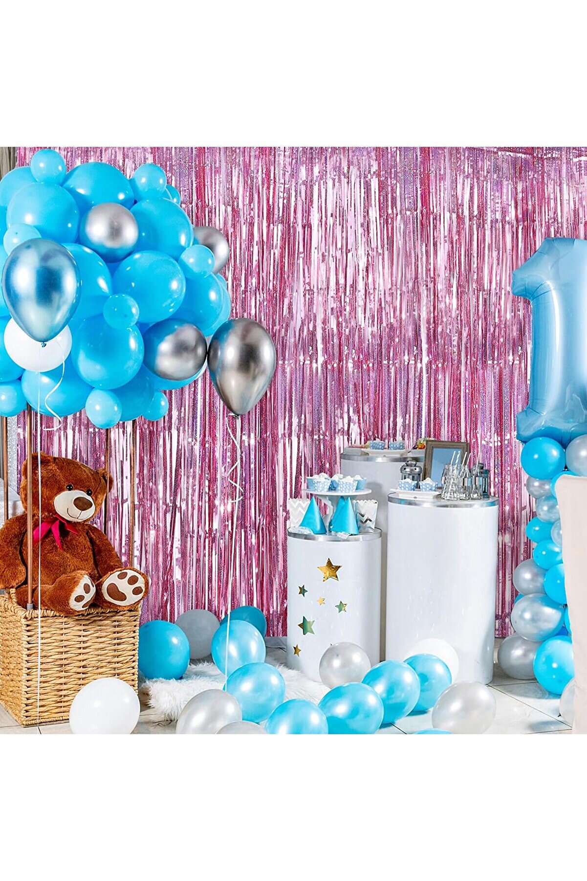 Go İthalat Rose Gold Renk Ekstra Metali̇ze Parlak Sa&ccedil;aklı Arka Fon Perde İthal A Kali̇te 1X2 Metre (4130)