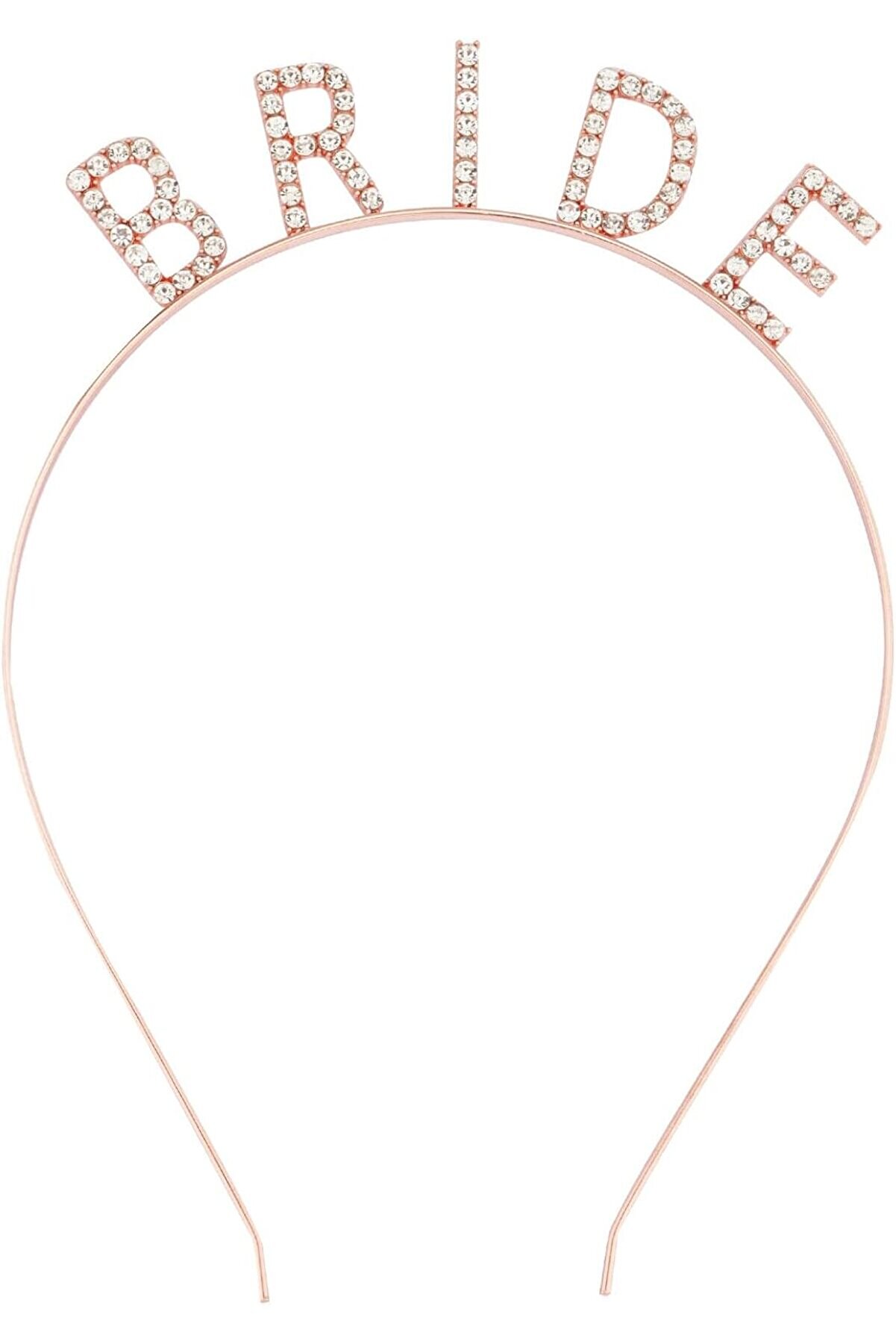 Go İthalat Rose Gold Renk Bekarlığa Veda Kri̇stal Taş Bri̇de Tacı İthal 16X10 Cm (4130)