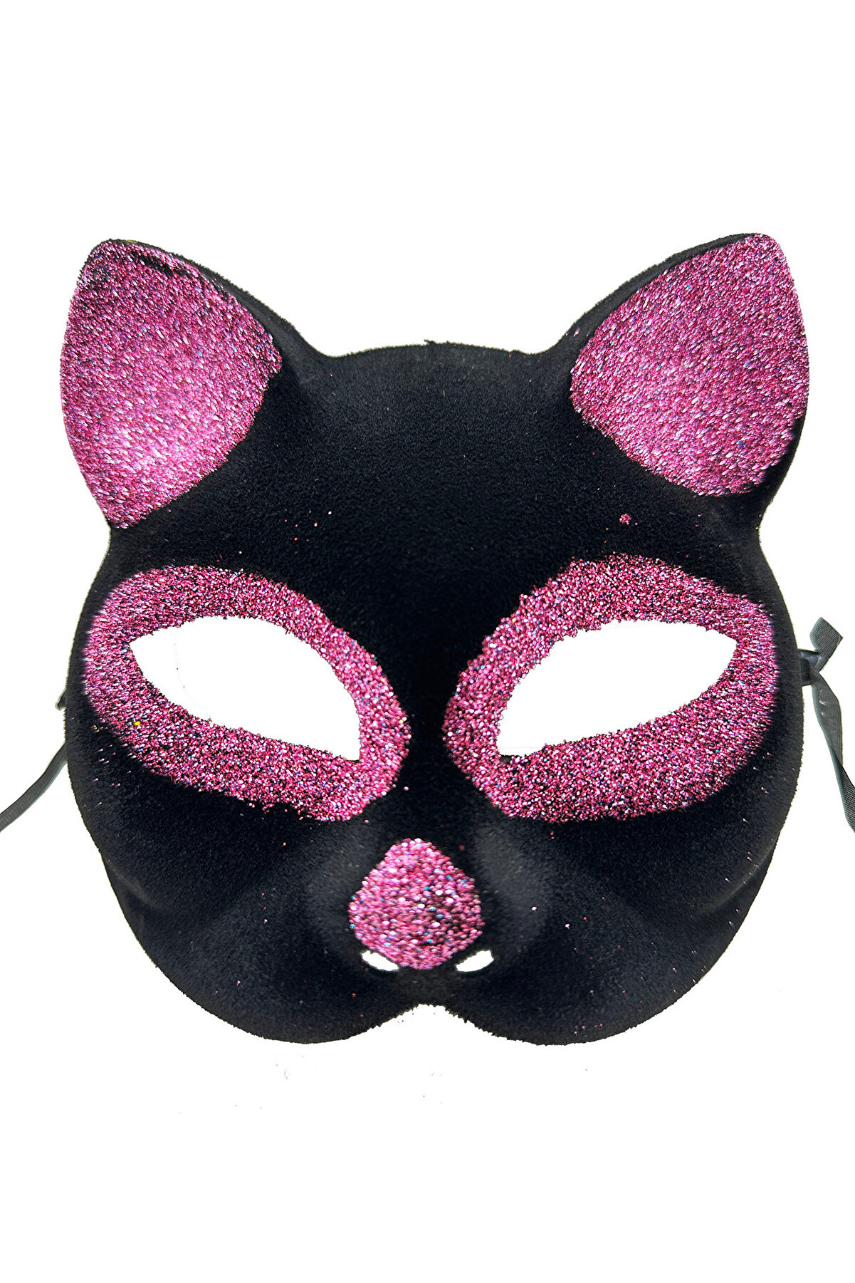 Go İthalat Si̇yah Renk Pembe Si̇mli̇ S&uuml;et Kaplama Kedi̇ Maskesi̇ 18X14 Cm (4130)