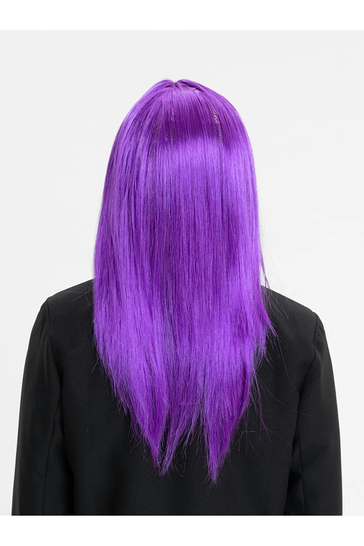 Go İthalat Mor Renk D&uuml;z Kesi̇m Uzun Parti̇ Peruğu Takma Sa&ccedil; (4130)
