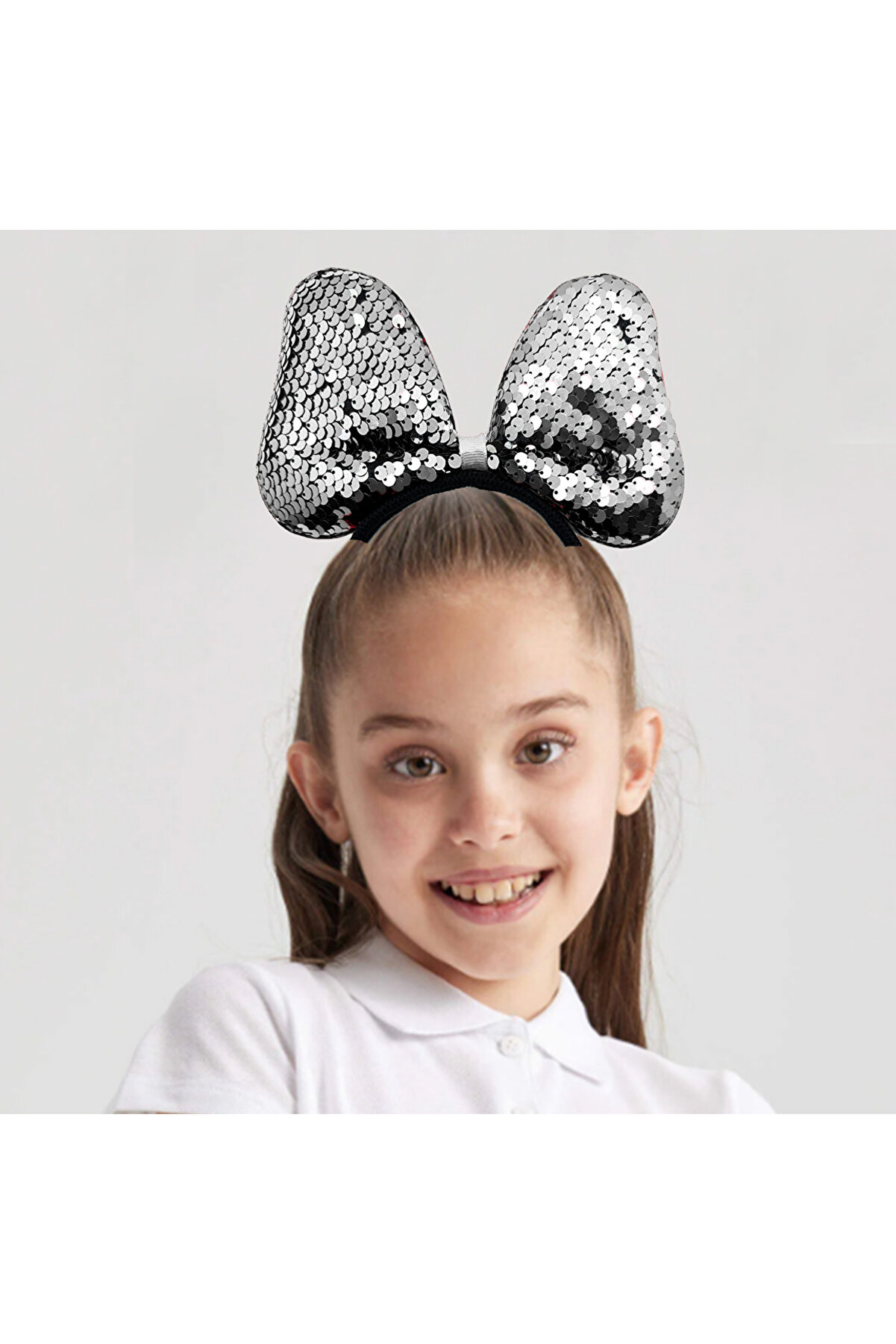 Go İthalat Renk Deği̇şti̇ren Pullu Payetli̇ Fi̇yonk Parti̇ Tacı Rengarenk G&uuml;m&uuml;ş Renk 20X16 Cm (4130)