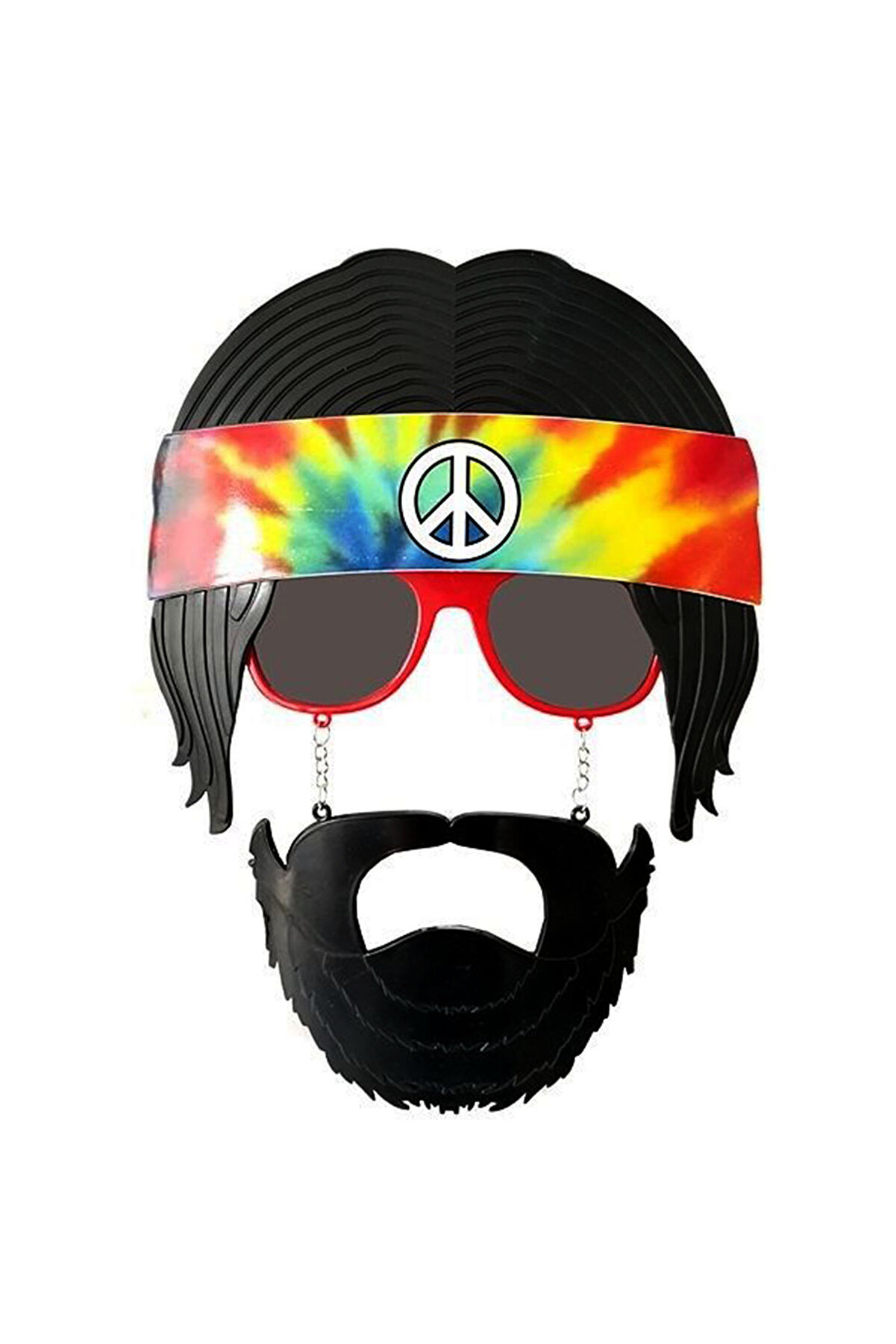 Go İthalat Si̇yah Sa&ccedil;lı Bandana Tasarımlı Hi̇ppi̇ Parti̇ G&ouml;zl&uuml;ğ&uuml; 26X18 Cm (4130)