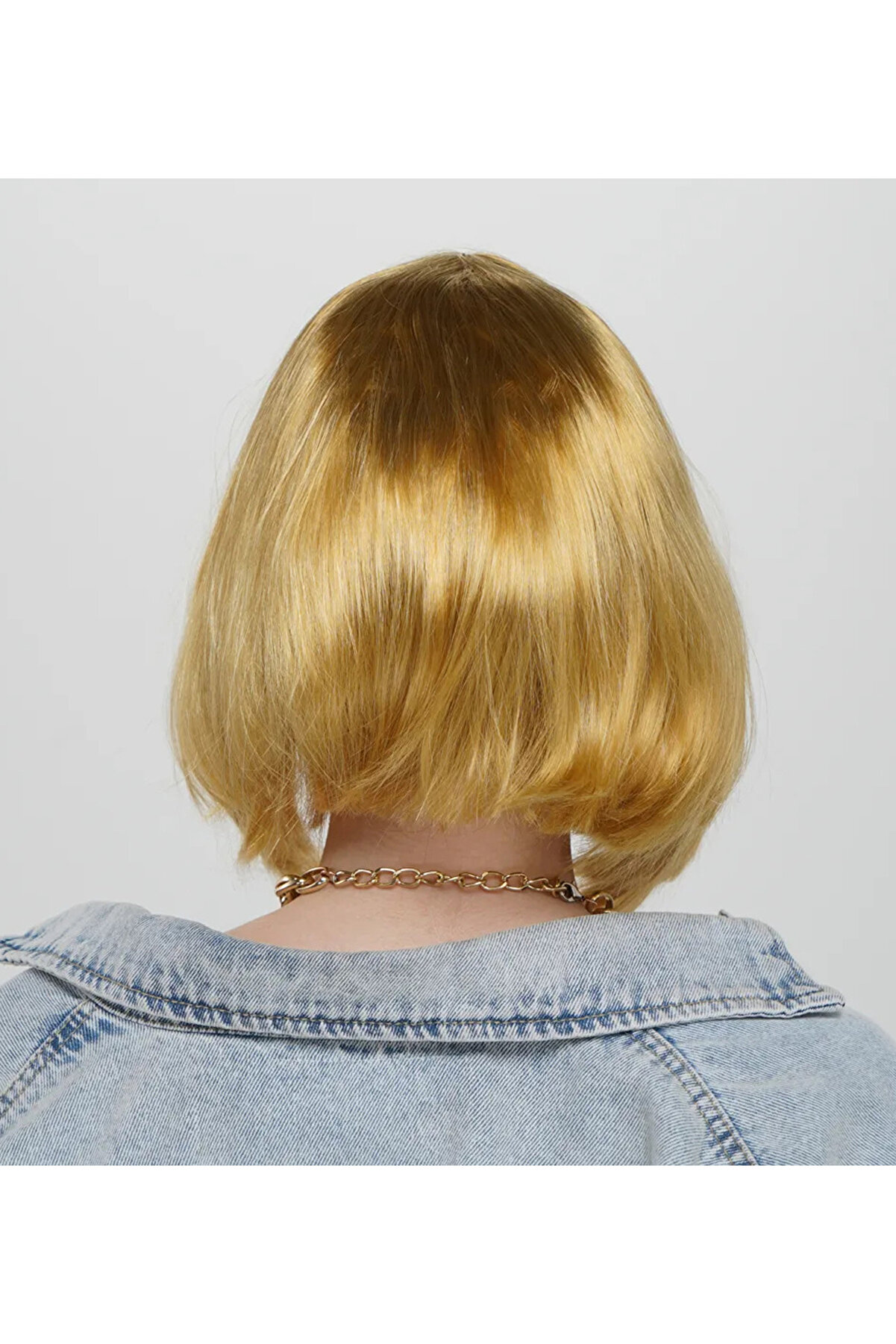 Go İthalat Altın Renk D&uuml;z Kesi̇m K&uuml;t Parti̇ Peruğu Kısa Takma Sa&ccedil; (4130)