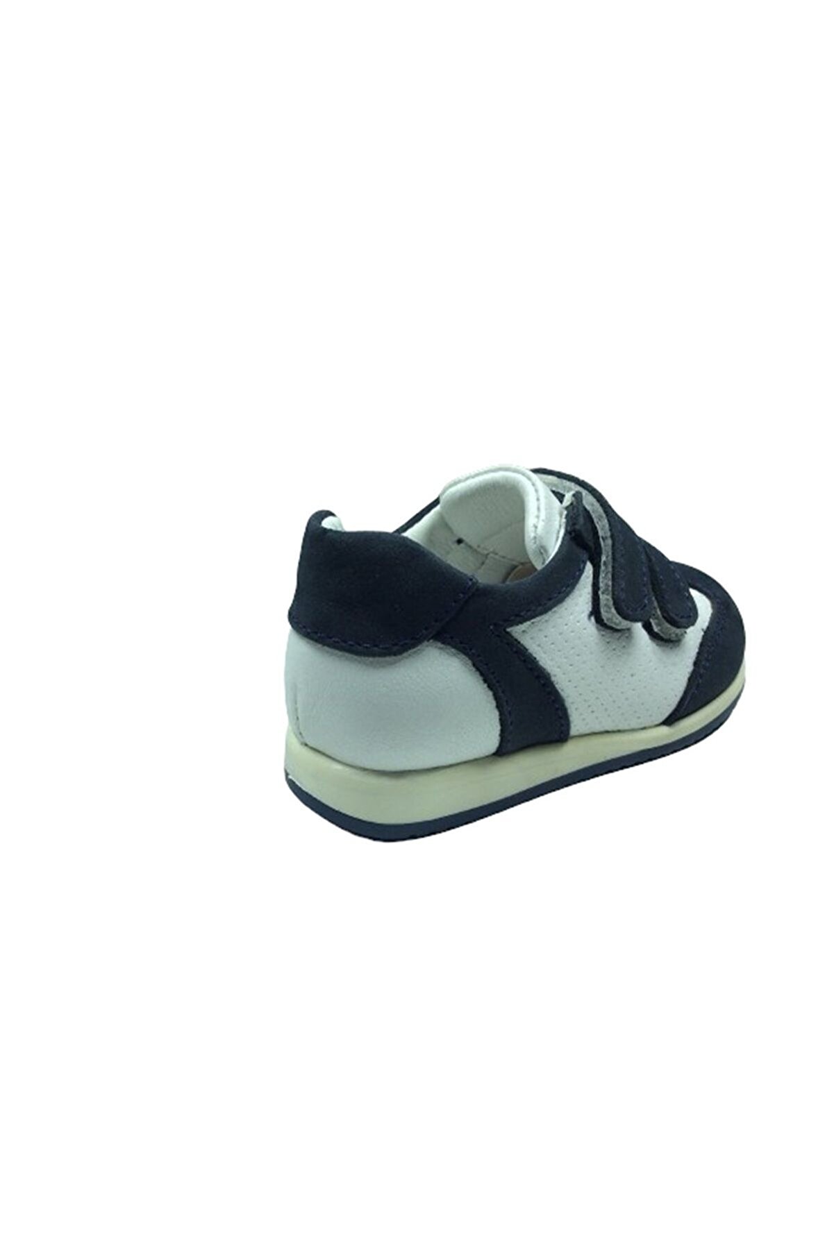 1005 Erkek Çocuk Spor Ayakkabı Laci̇vert-Beyaz Cırtlı % 100 Haki̇ki̇ Deri̇