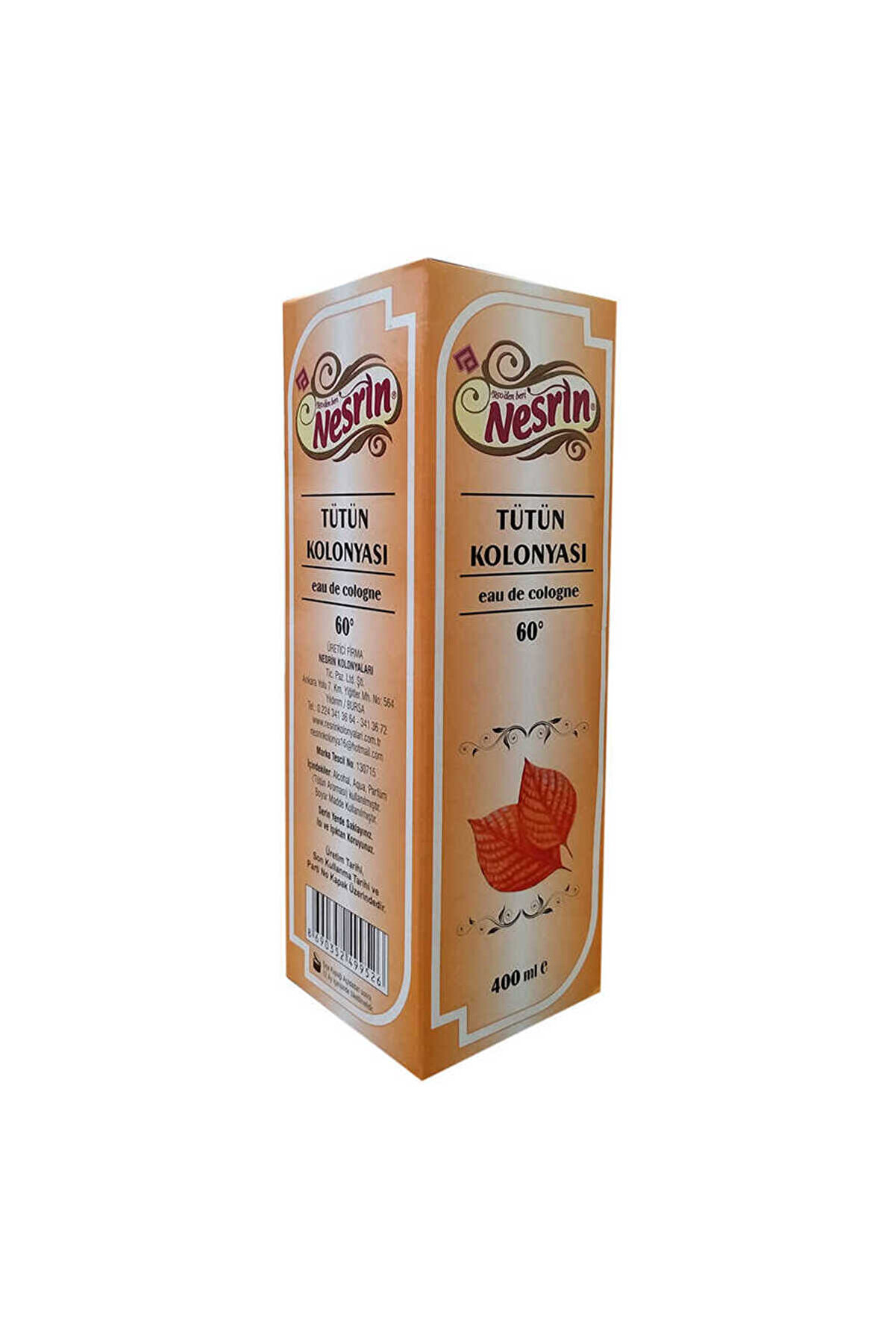 Bi̇lfold T&uuml;t&uuml;n Kolonyası 60 Derece Kutulu Pet Şi̇şe 400 Ml