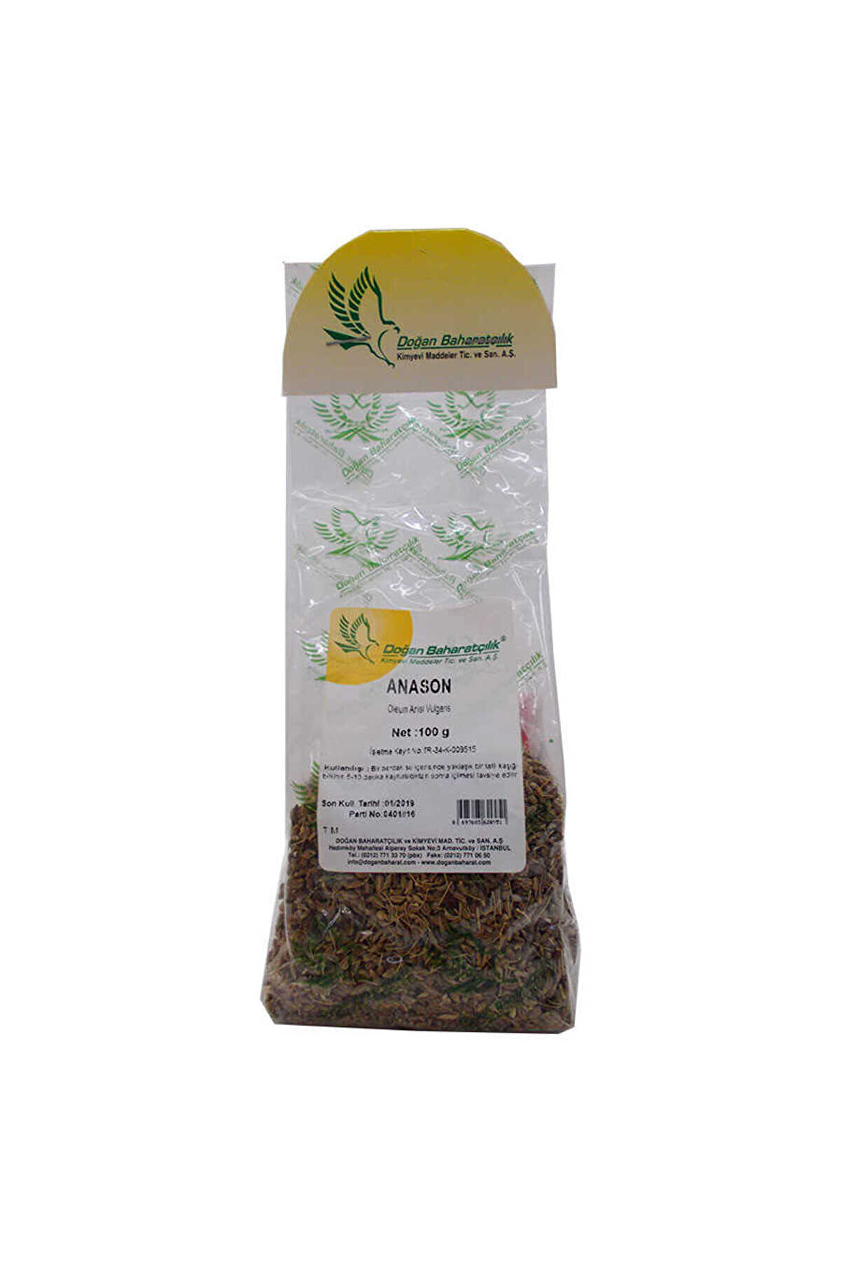 Bi̇lfold Anason Tohumu Doğal Tane 100 Gr Paket