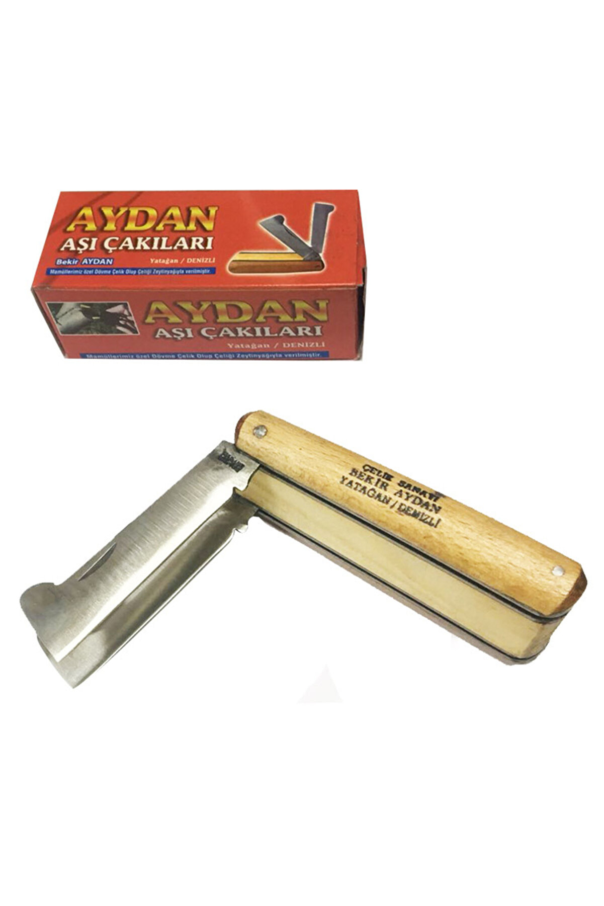 evimdeyokyok Yatağan İkili Ceviz Aşı Çakı, Bıçağı - Ahşap Saplı