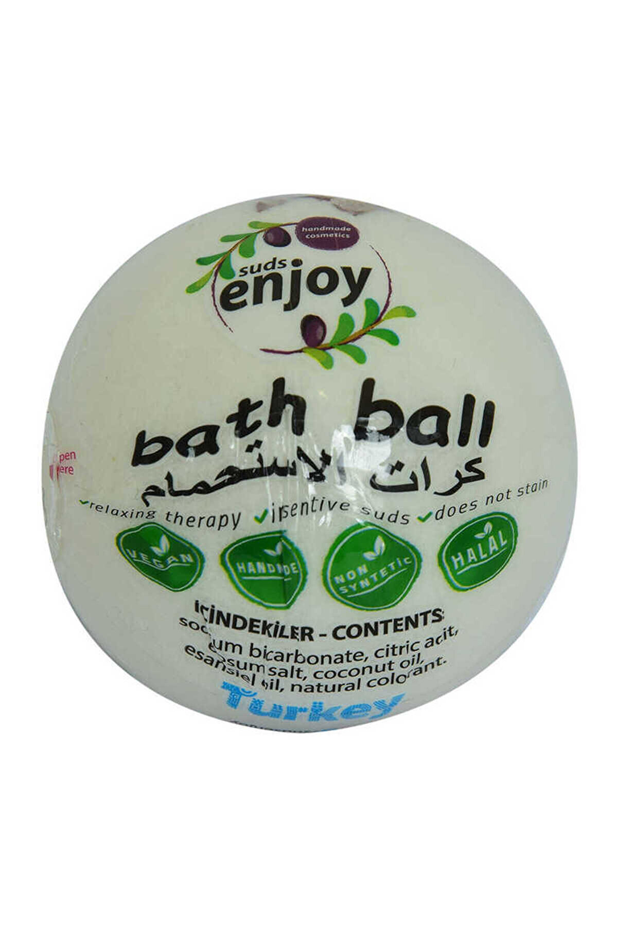 Bi̇lfold Beyaz G&uuml;l El Yapımı Banyo K&uuml;vet Topu Sabunu Beyaz 90-120 Gr