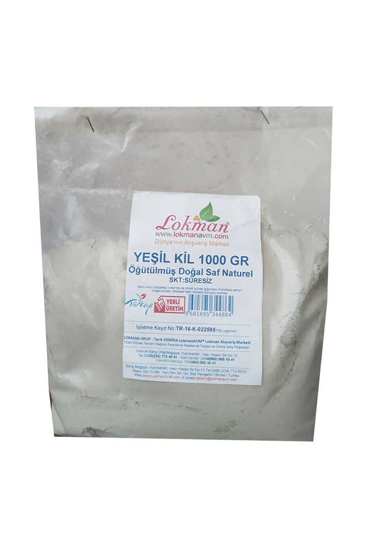 Bi̇lfold Yeşi̇l Ki̇l &Ouml;ğ&uuml;t&uuml;lm&uuml;ş Doğal Saf Naturel 1000 Gr Paket