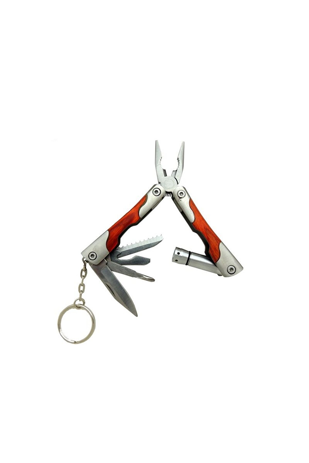 evimdeyokyok P 1172 Ahşap Mini Çok Amaçlı Pense / Çakı 7cm - Ahşap Metal Sap (Multitool)