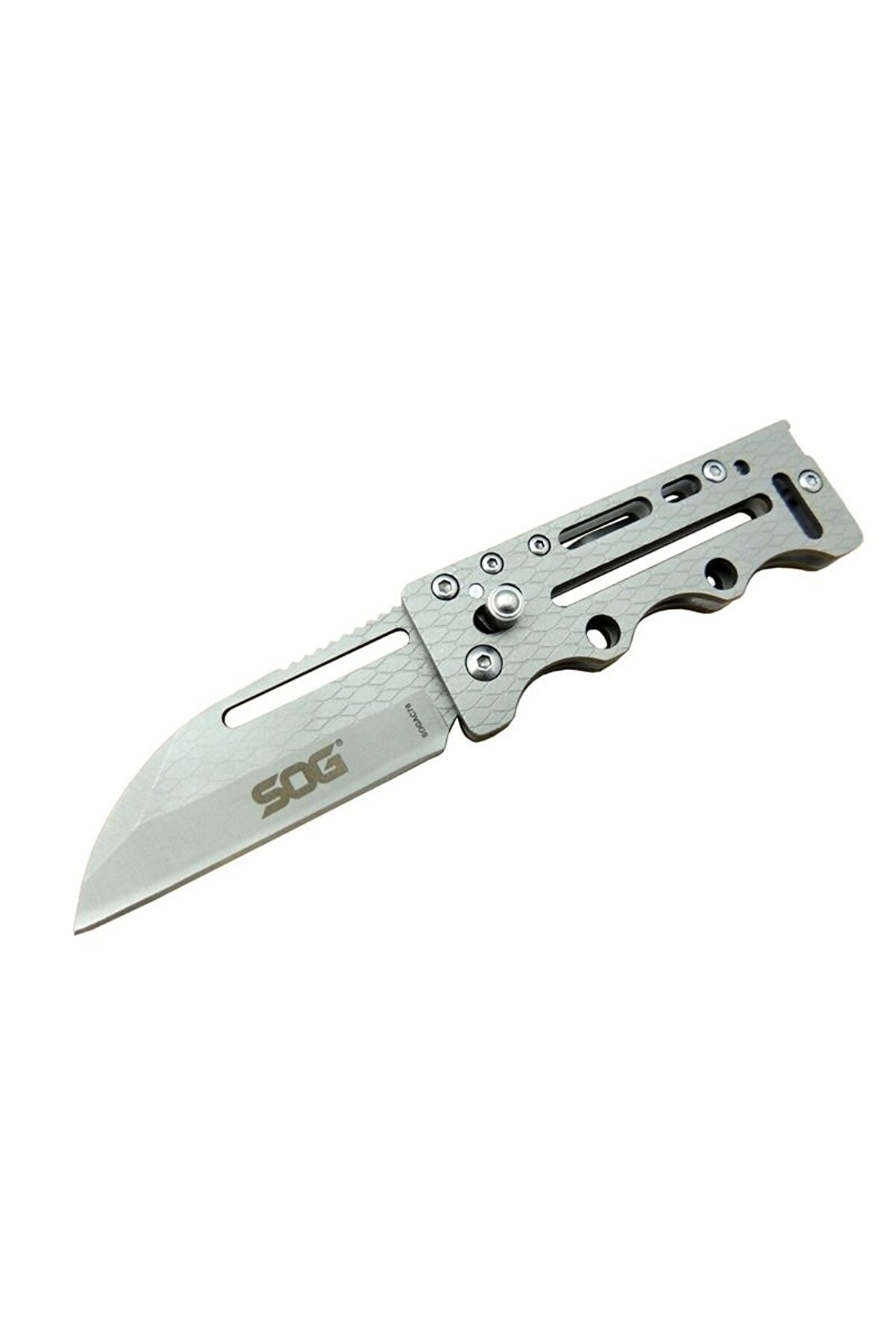 evimdeyokyok SOG AC78 Gri Yaprak Kamp Çakı 14,5 cm - Metal Sap, Kılıflı