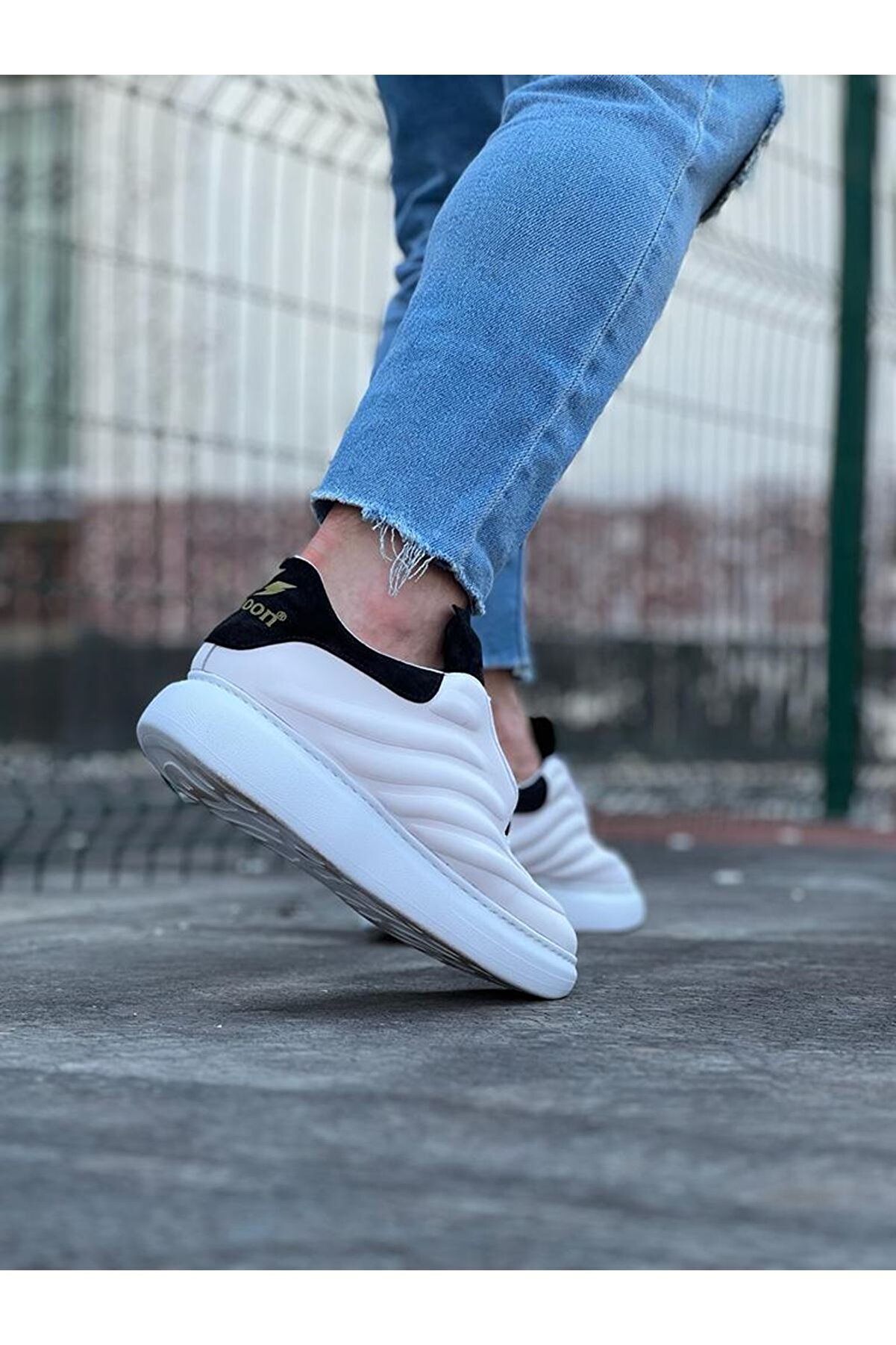 Ethab Ti̇caret Beyaz Si̇yah Erkek Casual Ayakkabı