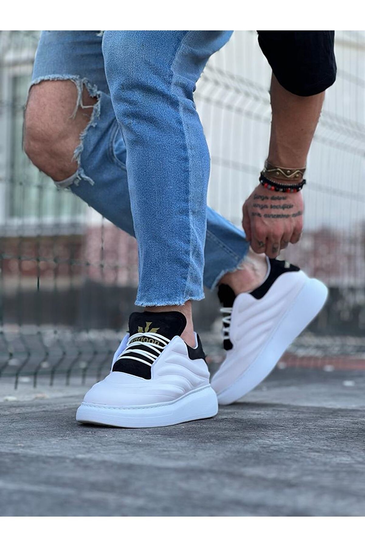 Ethab Ti̇caret Beyaz Si̇yah Erkek Casual Ayakkabı