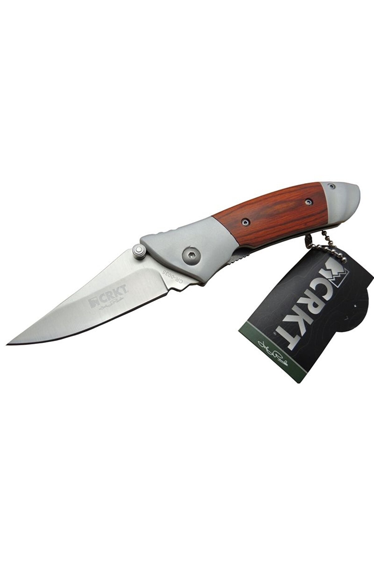 evimdeyokyok CRKT CR 0035 RD Kamp Çakı 18 cm - Metal & Gül Ağacı Saplı, Kılıflı, Kutulu