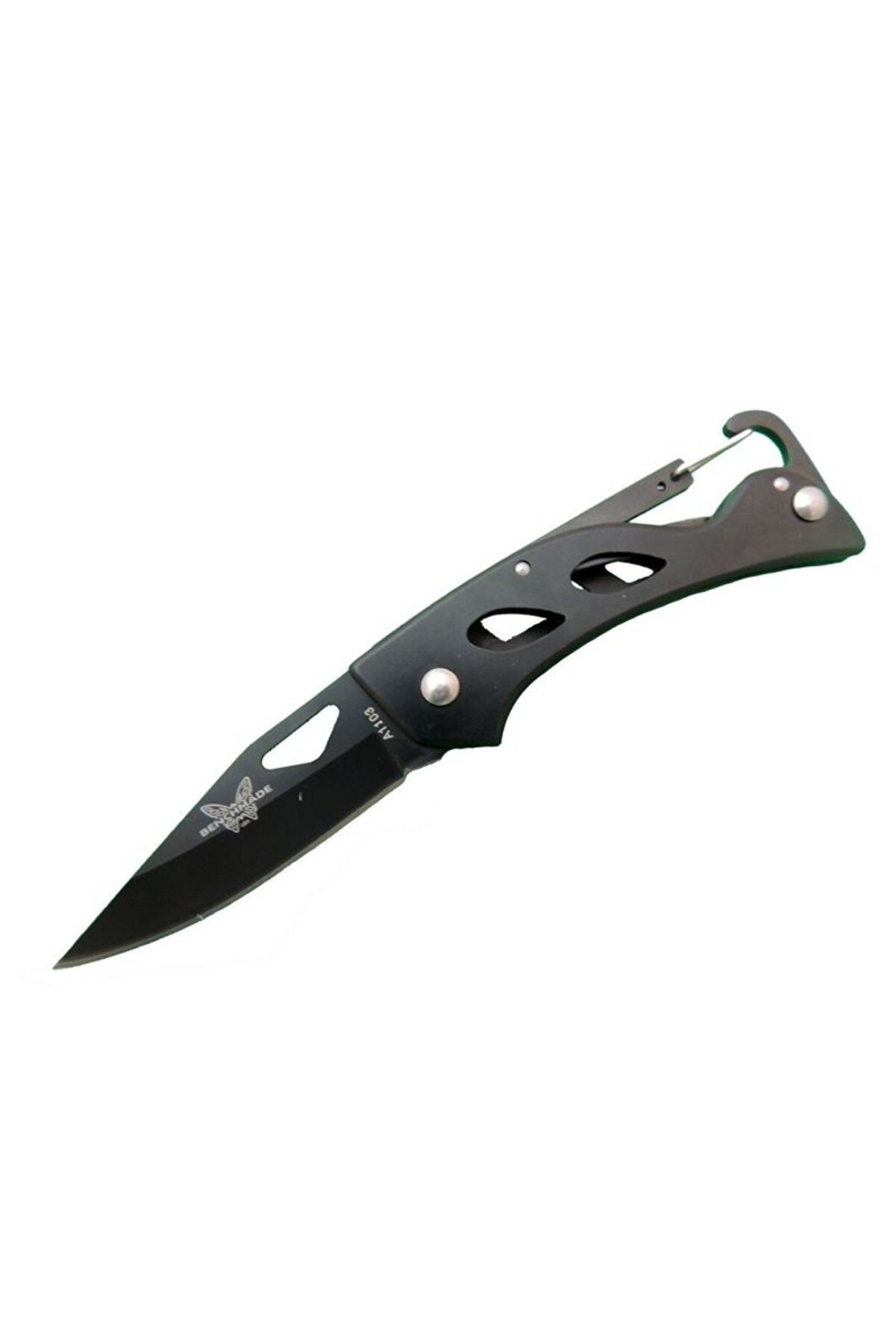 evimdeyokyok Benchmade A1103B Siyah Kamp Çakı 15 cm - Kancalı Metal Saplı
