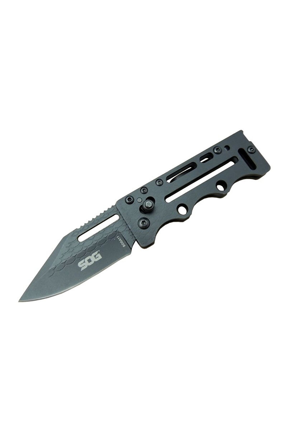 evimdeyokyok SOG AC77BK Siyah Yaprak Kamp Çakı 15 cm - Metal Sap, Kılıflı