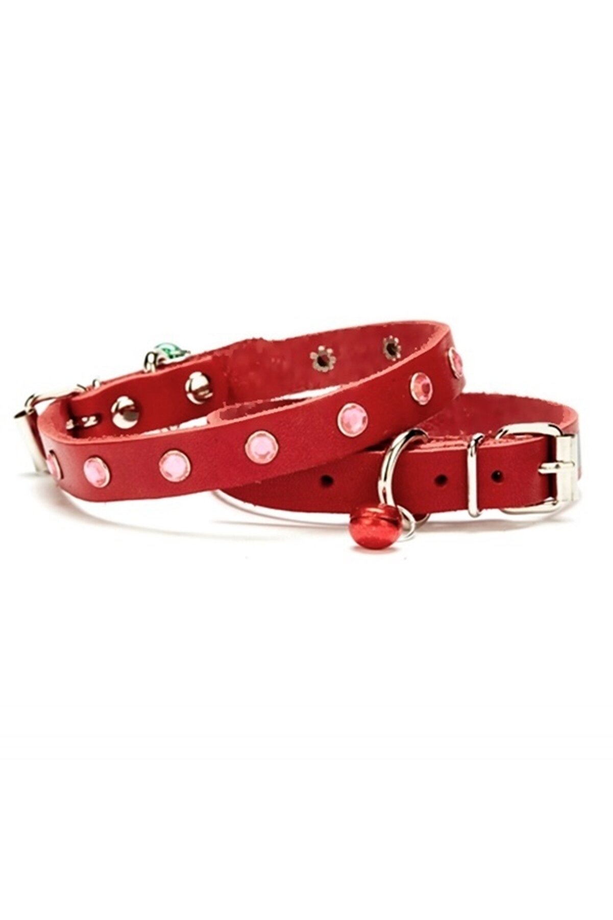 Se&ccedil;ki̇n Trend Taşlı Kedi̇ Ve Yavru K&ouml;pek Tasması 1,0X19 Cm Kırmızı Small