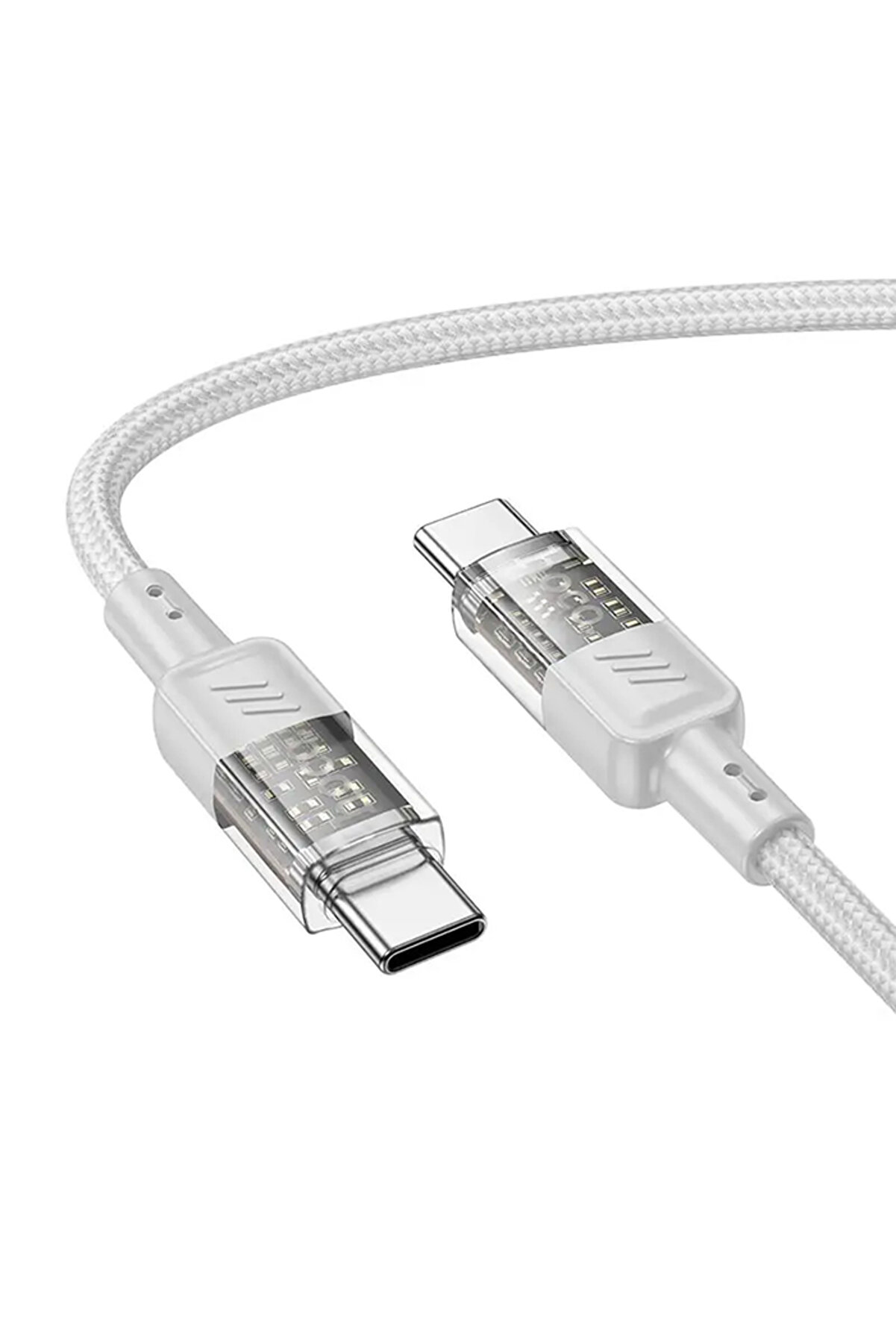 U129 Transparan Type-C To Type-C Data Ve Şarj Kablosu 1M-(1903) - Dropx9619-4411