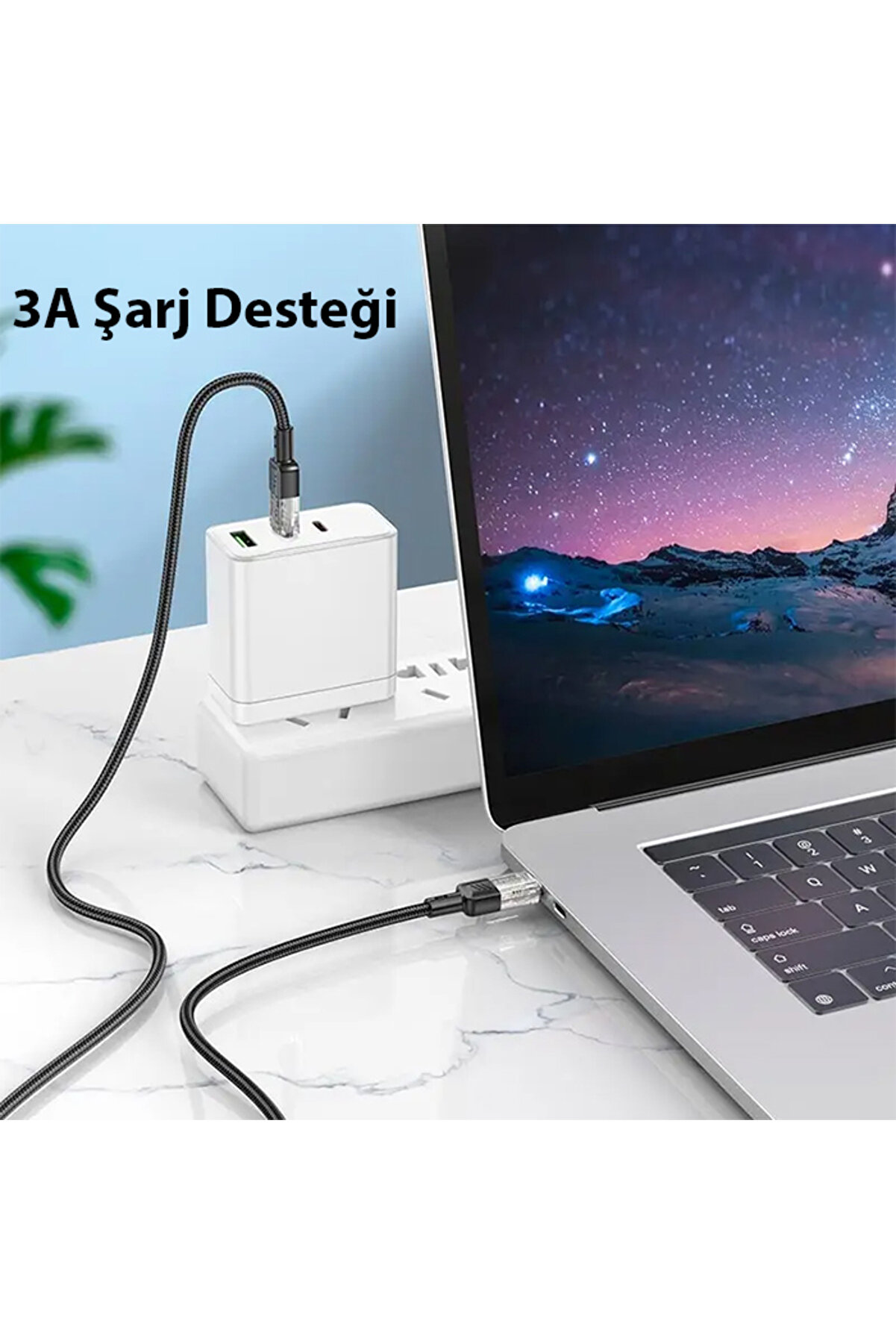 U129 Transparan Type-C To Type-C Data Ve Şarj Kablosu 1M-(1903) - Dropx9619-4411