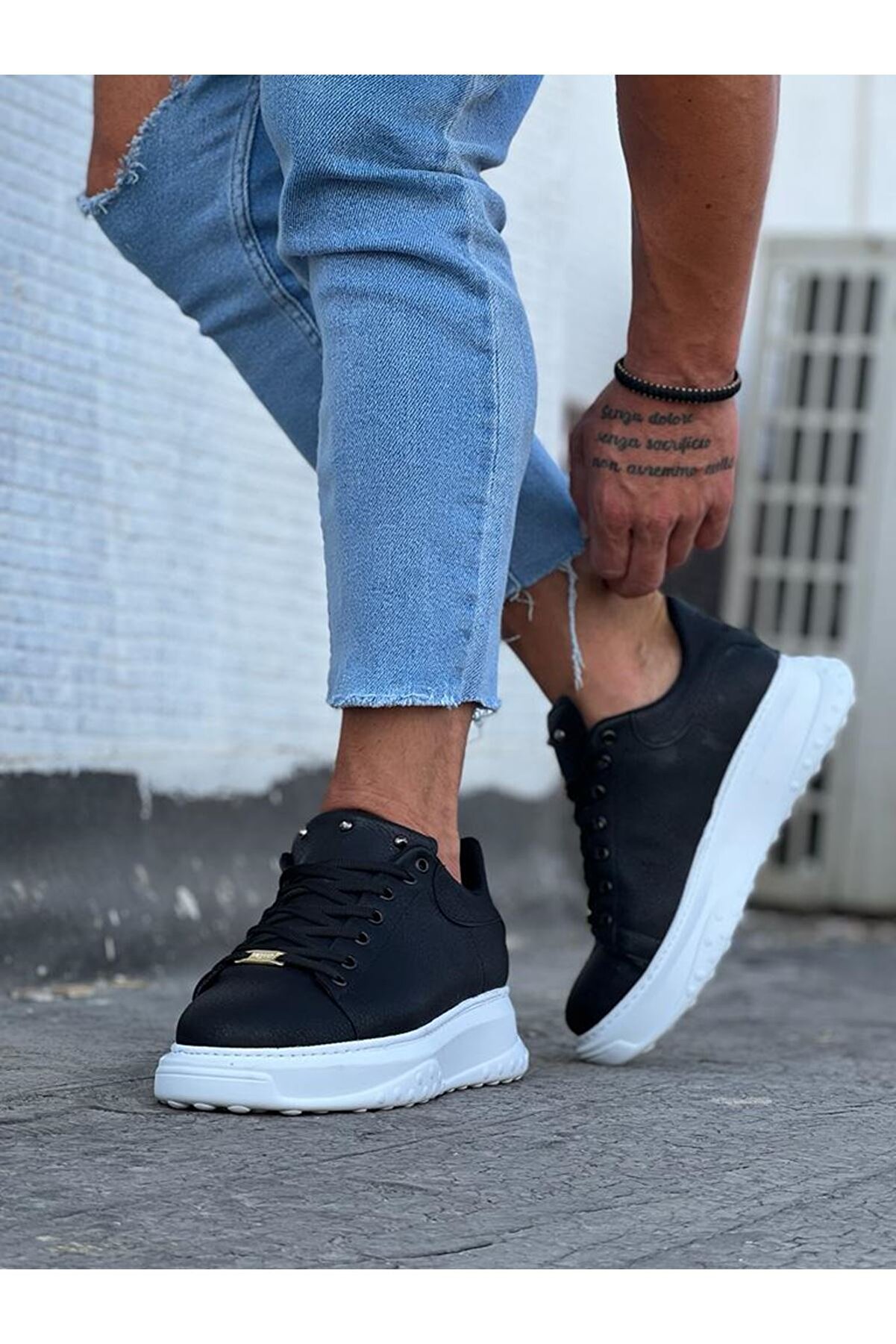 Ethab Ti̇caret Si̇yah Erkek Y&uuml;ksek Taban Ayakkabı