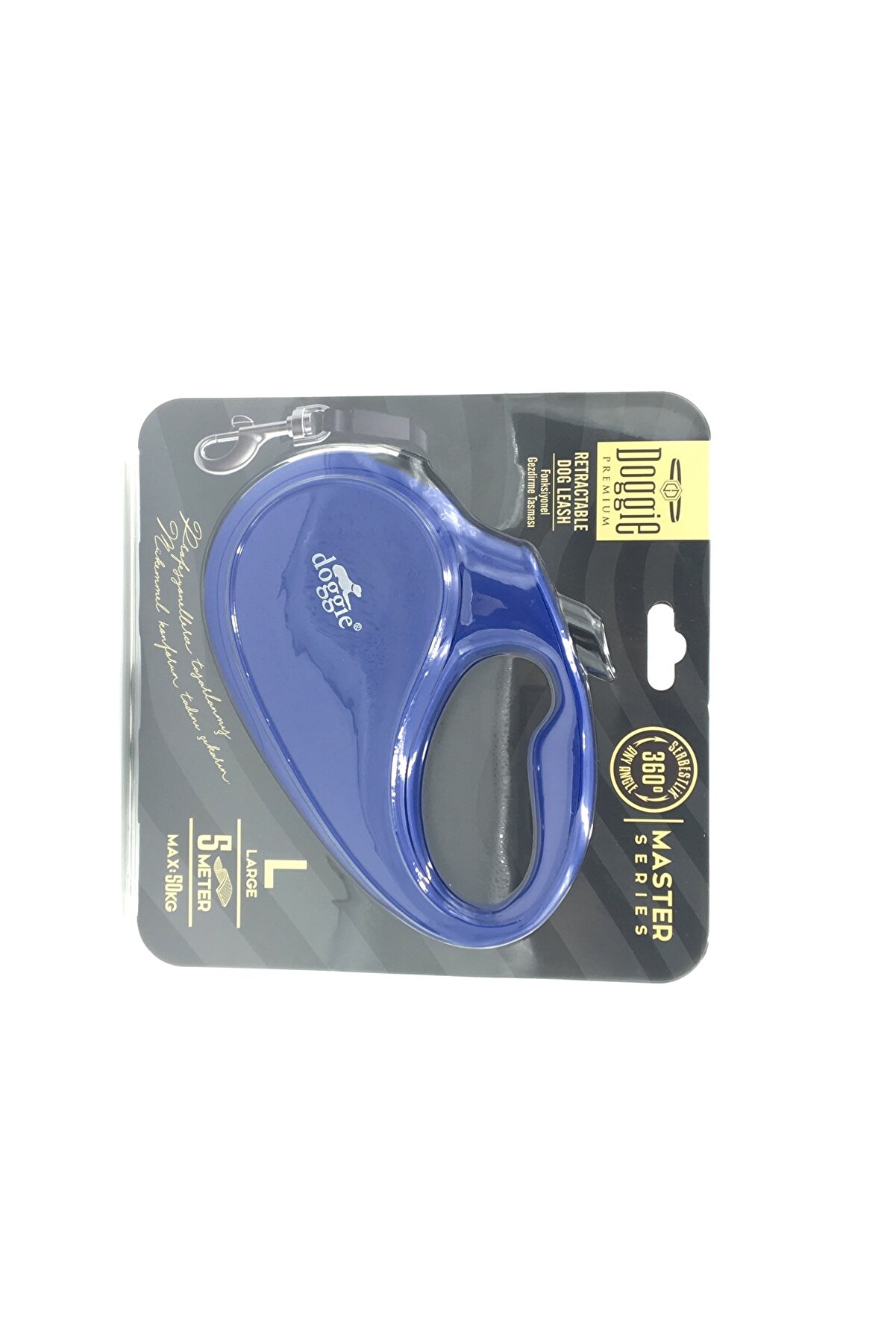 Bi̇lfold Seri̇ Otomati̇k Makaralı K&ouml;pek Gezdi̇rme 50 Kg / 5 M Mavi̇