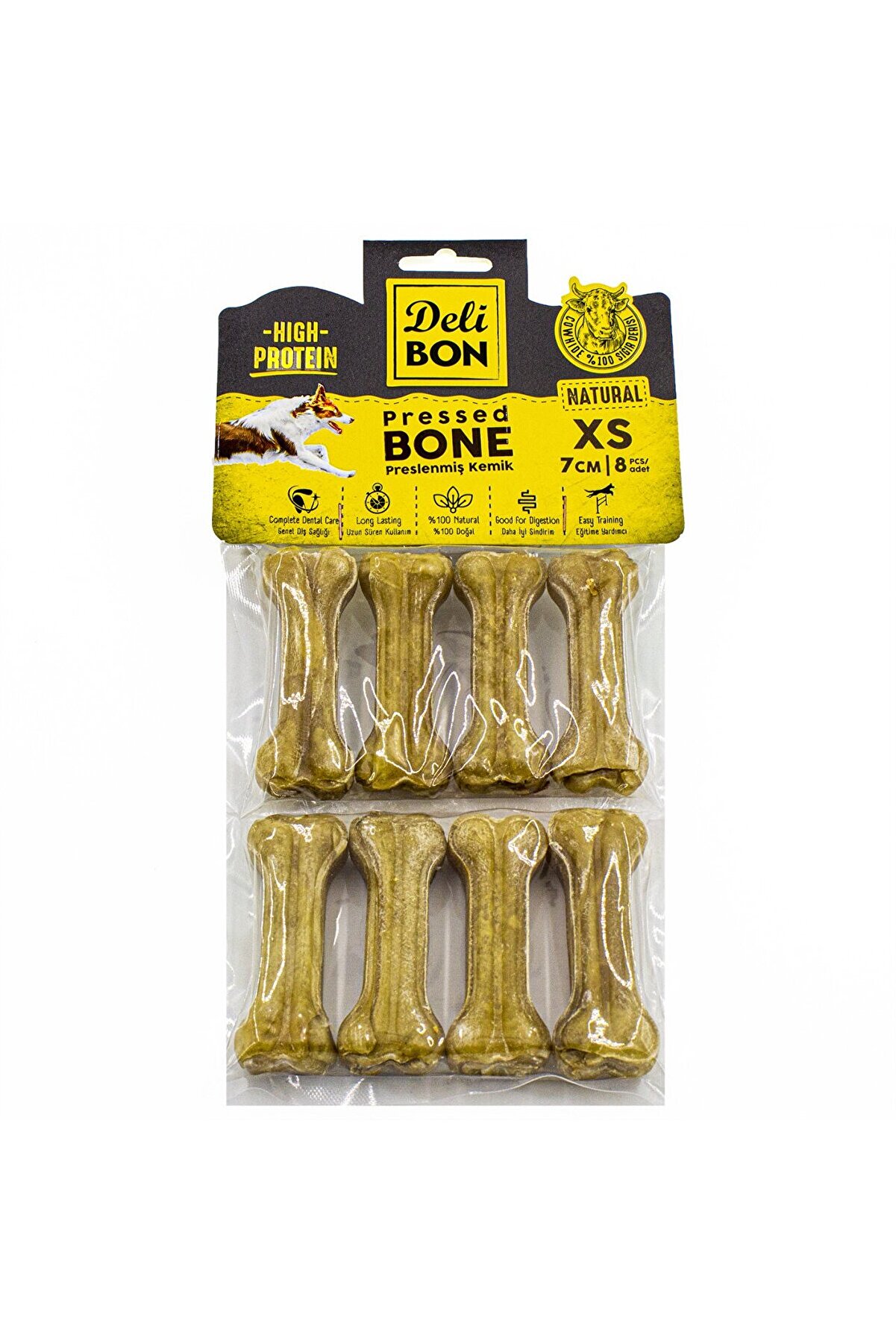 Bi̇lfold Deri̇ K&ouml;pek &Ccedil;i̇ğneti̇ Pres Kemi̇k 8X7Cm Natural