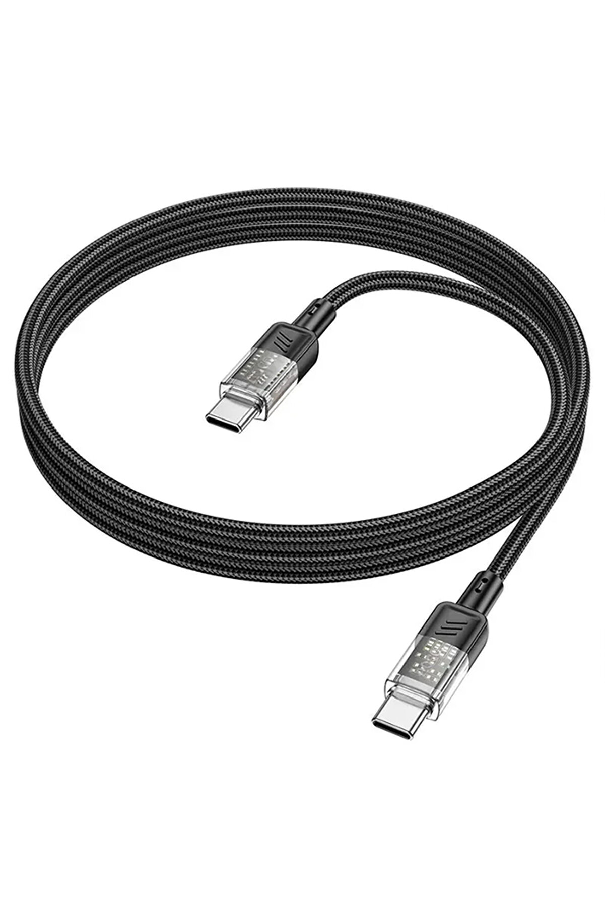 U129 Transparan Type-C To Type-C Data Ve Şarj Kablosu 1M-(1903) - Dropx9619-4411