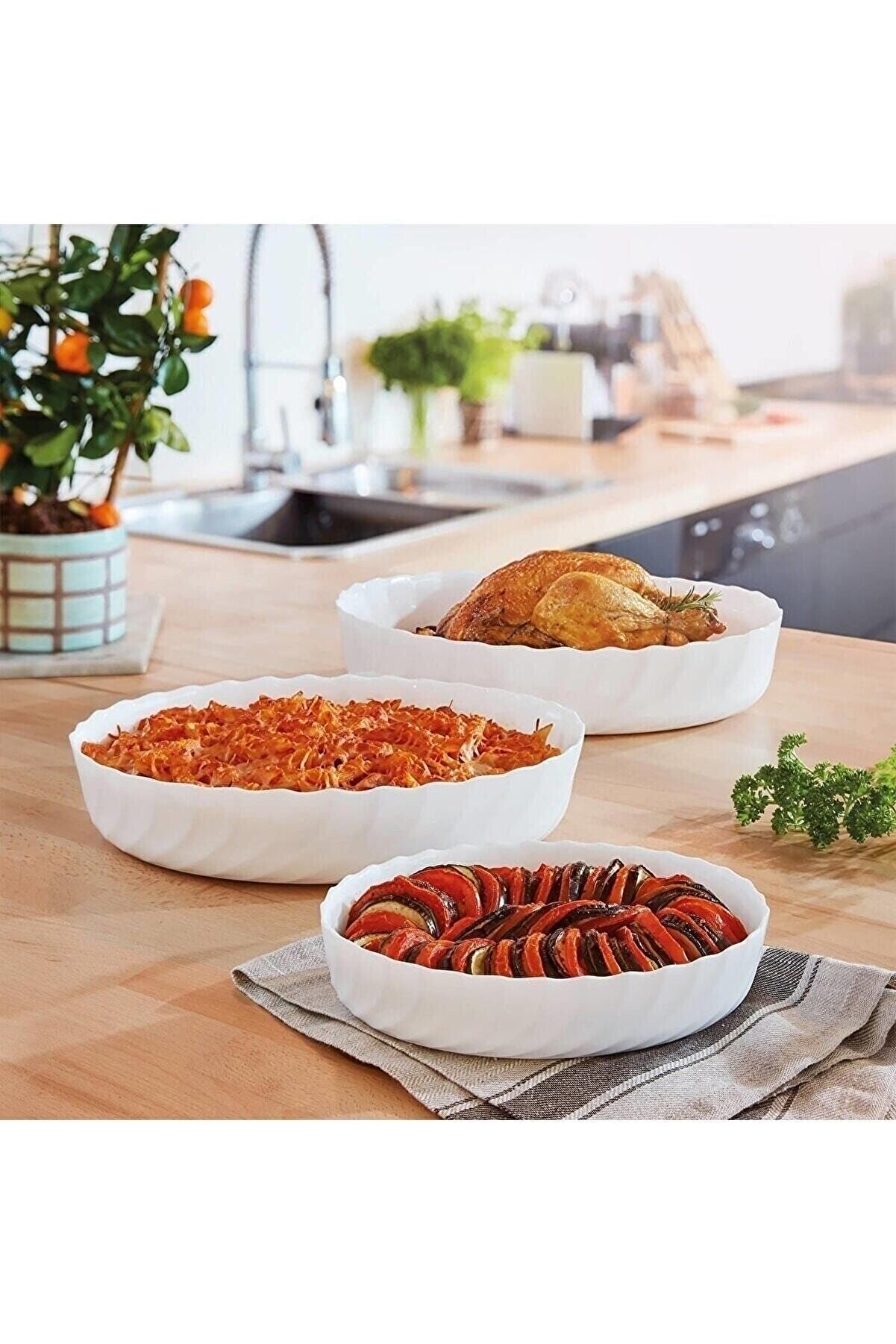 Lumi̇narc Opal Fırın Kabı 22X16 Ai̇rfryer Kabı Makarna Börek Tepsi̇si̇ Kek Kalıbı Mi̇krodalga Kabı Servi̇s Kabı