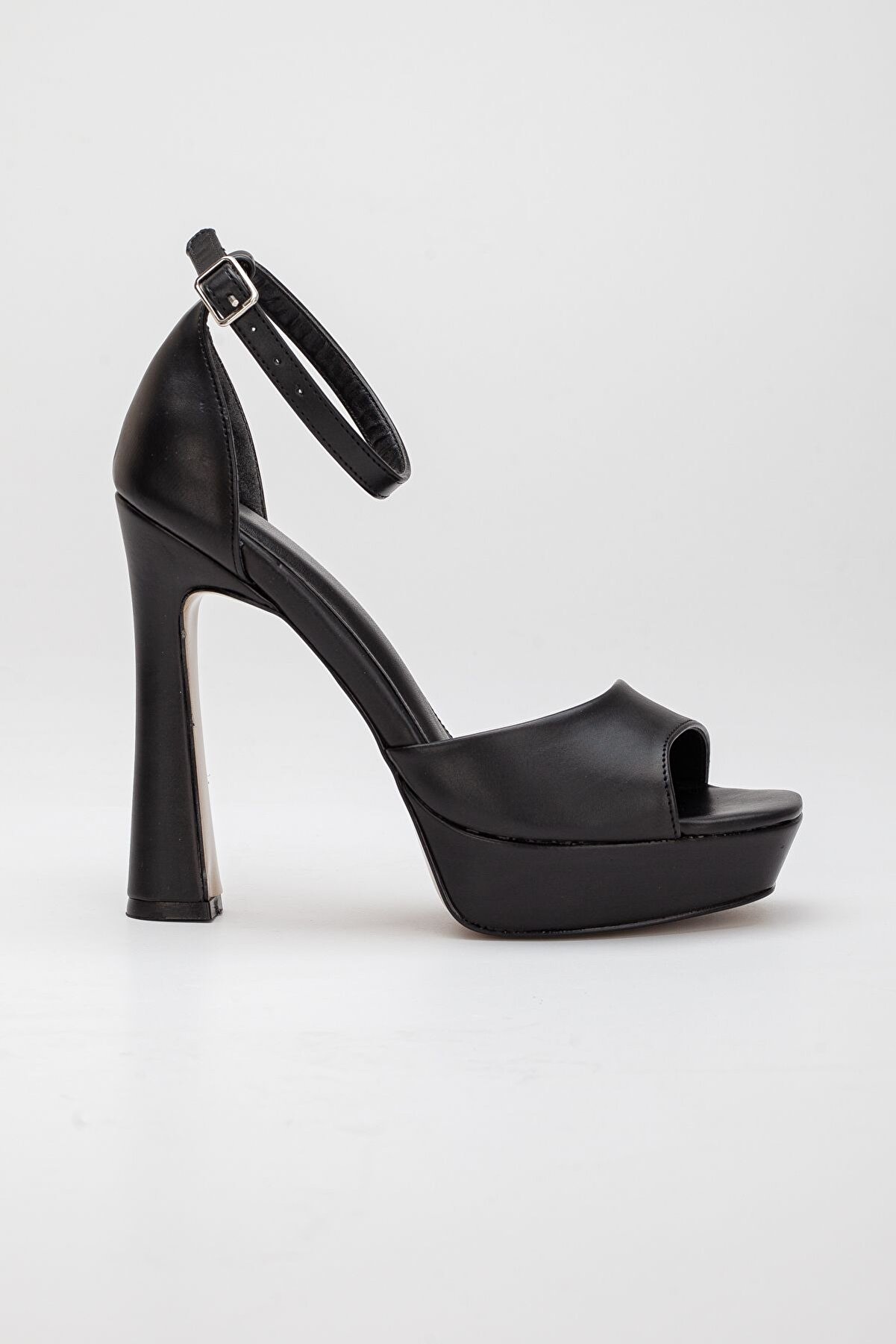 Gult Kadın Platform Tek Bant 12 Cm Özel Üreti̇m Kaplama Ökçe Ayna Taban Si̇yah Ci̇lt