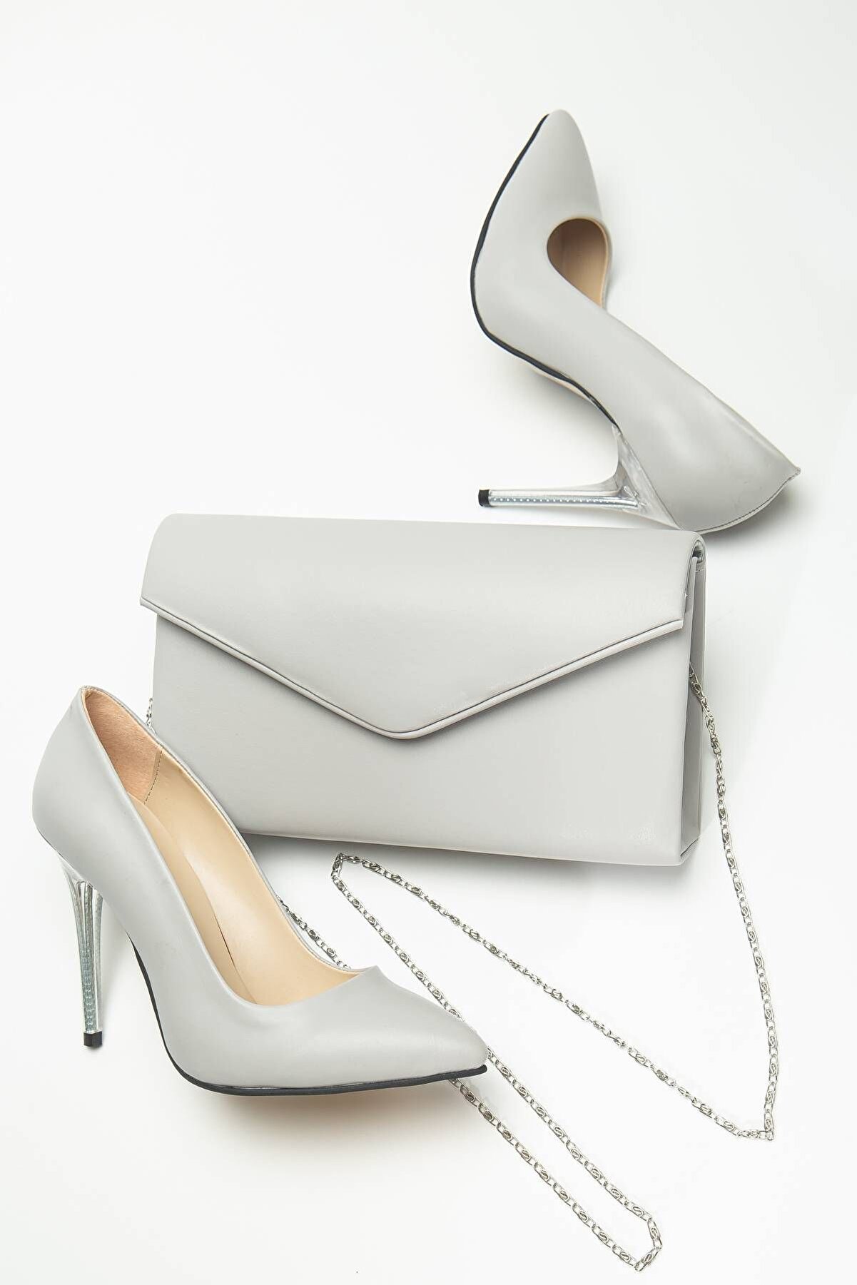 Gult Kadın Gri̇ Ci̇lt Zarf &Ccedil;anta - Portf&ouml;y Ci̇lt &Ccedil;anta