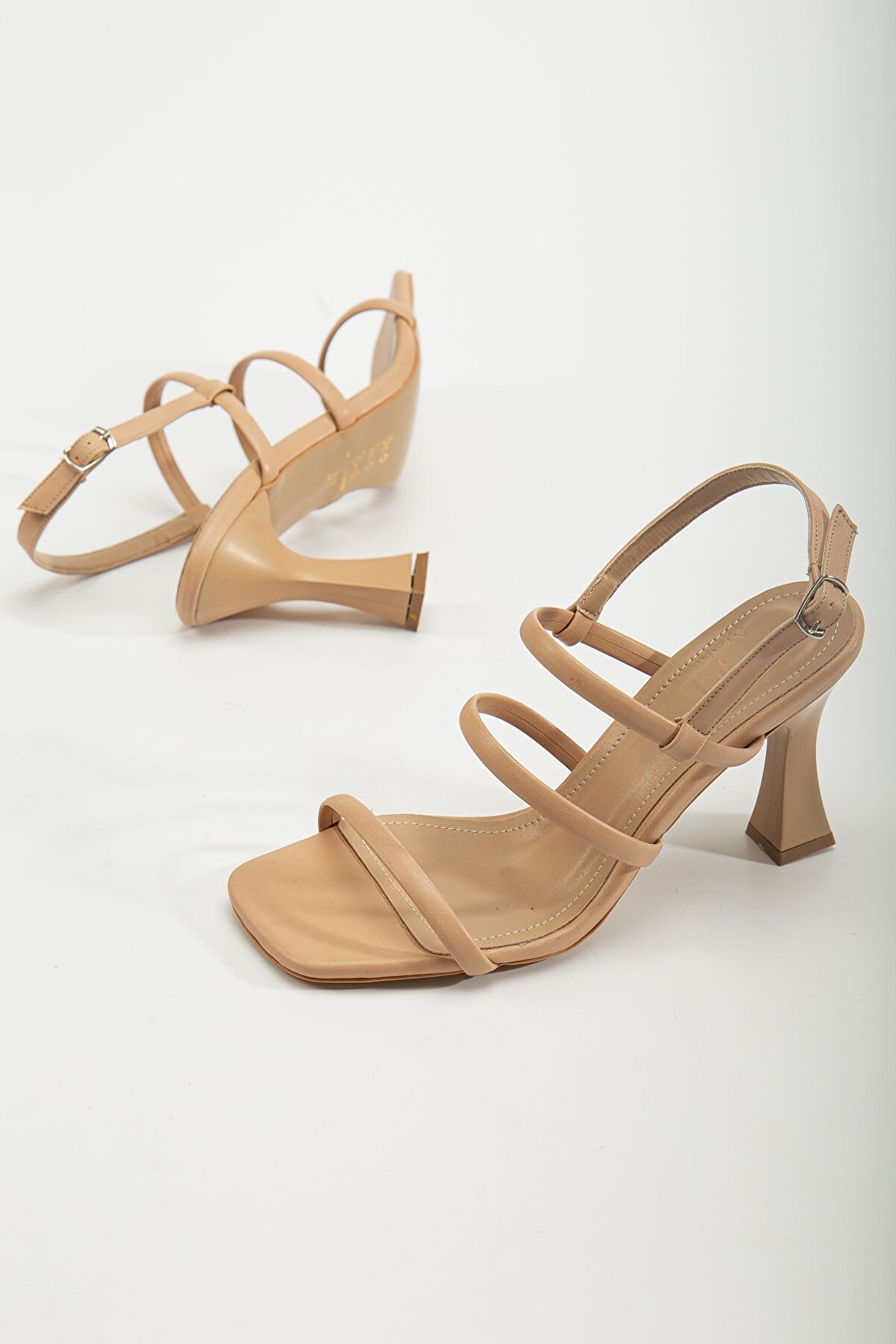 Gult Kadın Bantlı Şık Ve Sade Gece Ayakkabısı Nude