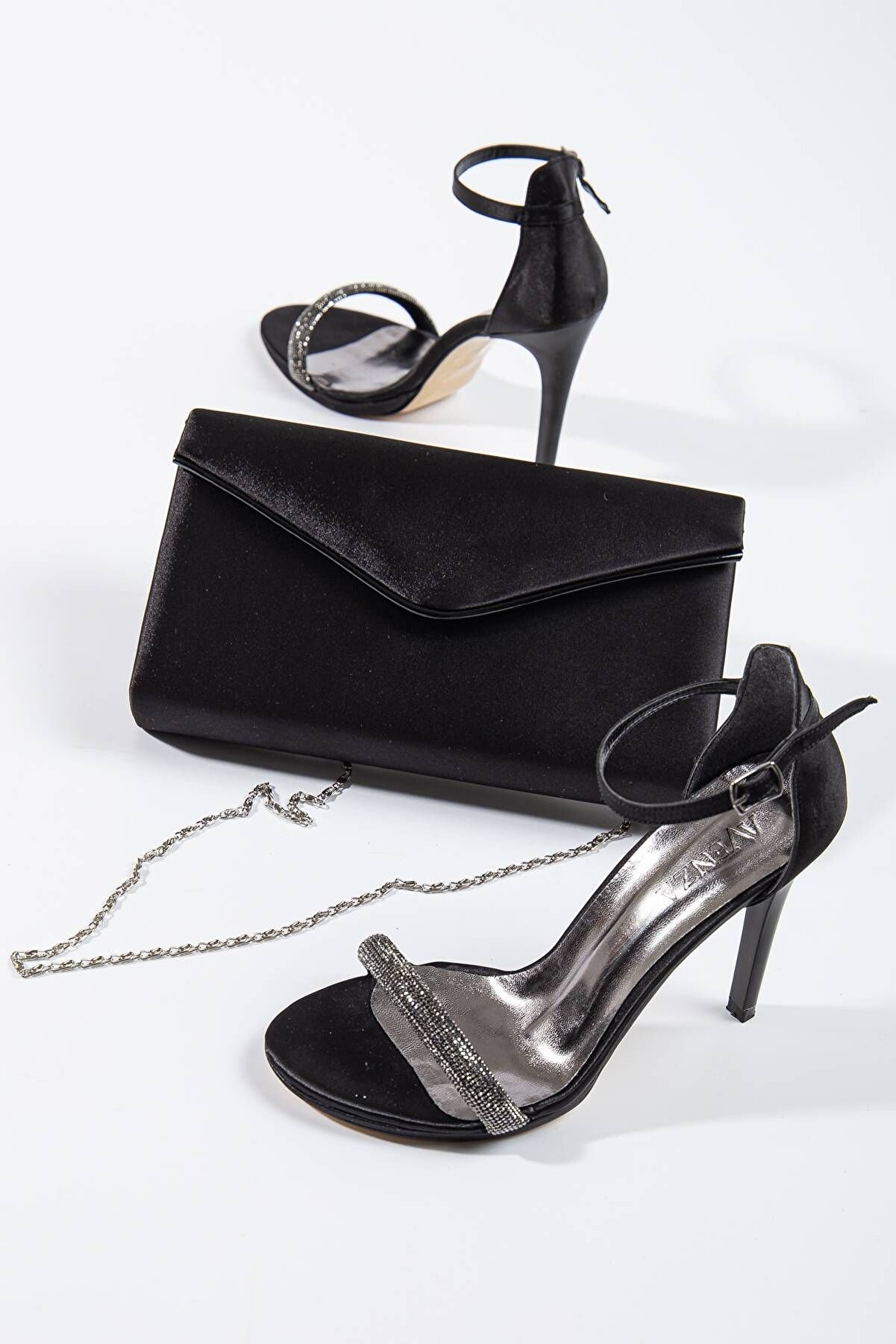 Gult Portföy Zarf Çanta Si̇yah Saten