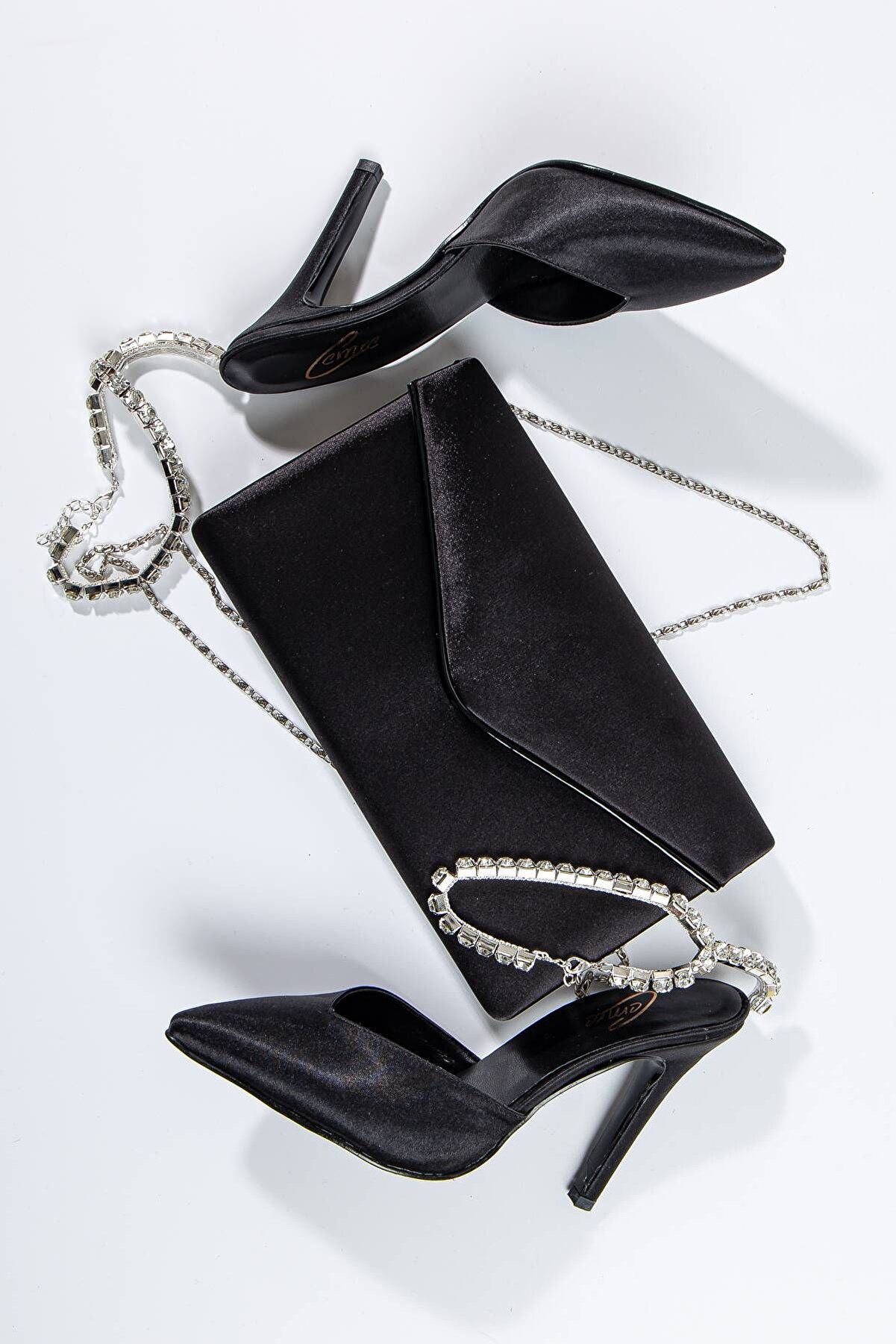 Gult Portföy Zarf Çanta Si̇yah Saten