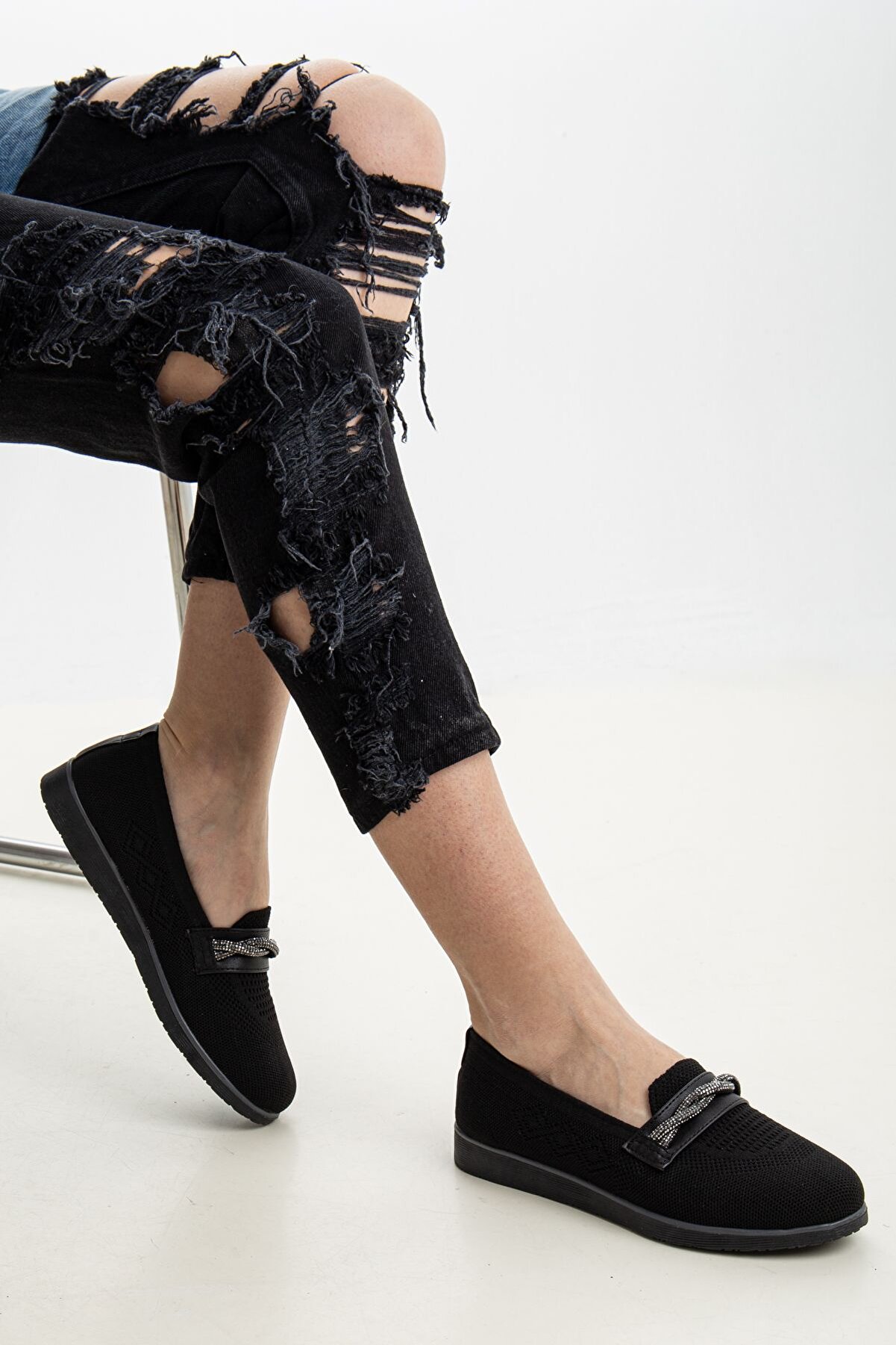 Gult Kadın Tri̇ko Günlük Ayakkabı 2 Taş Si̇yah