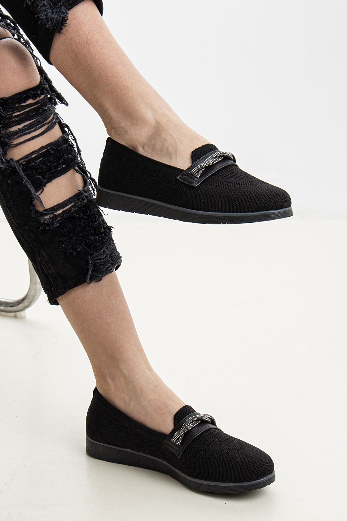 Gult Kadın Tri̇ko Günlük Ayakkabı 2 Taş Si̇yah