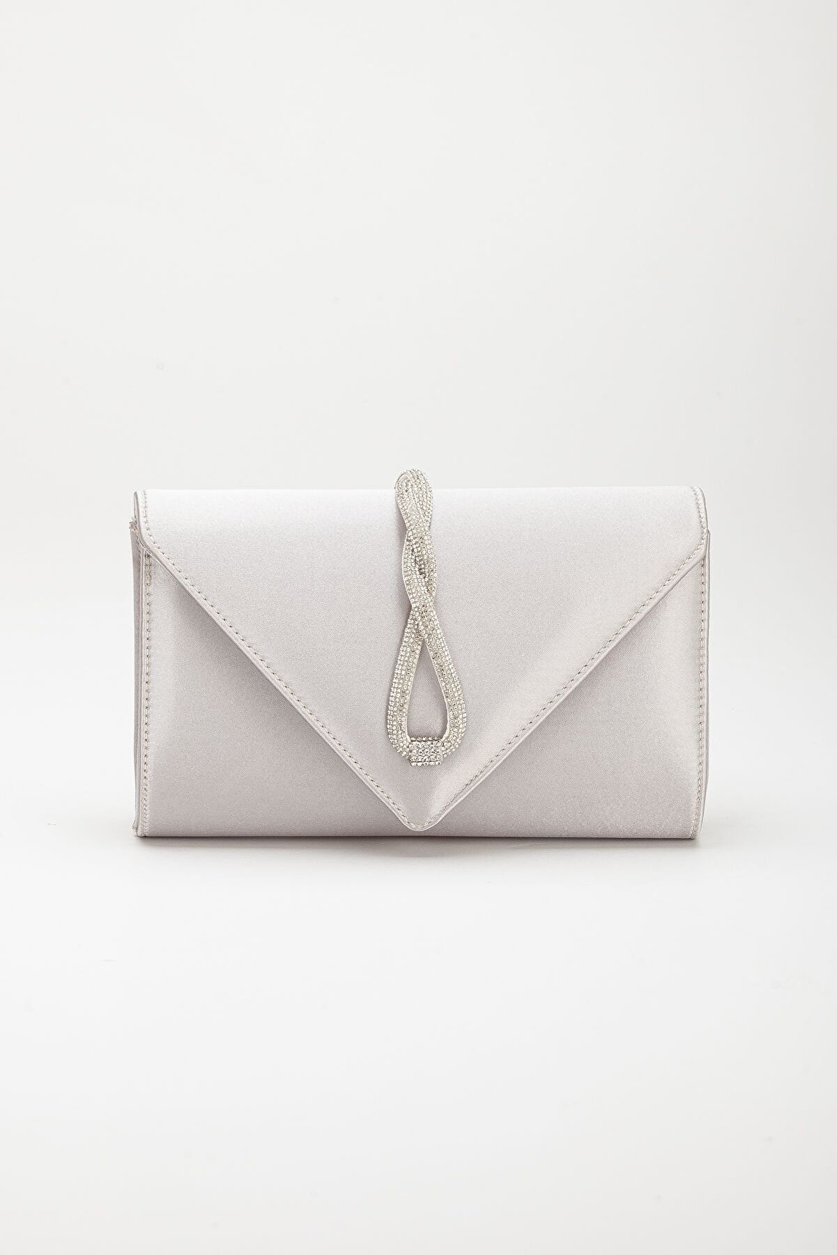 Gult Portf&ouml;y Saten Zarf &Ccedil;anta Gri̇