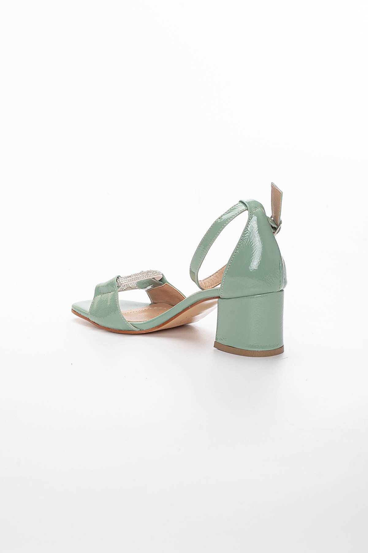 Gult Kadın Yazlık 5 Cm Topuklu Taşlı Tekbant Yeşi̇l